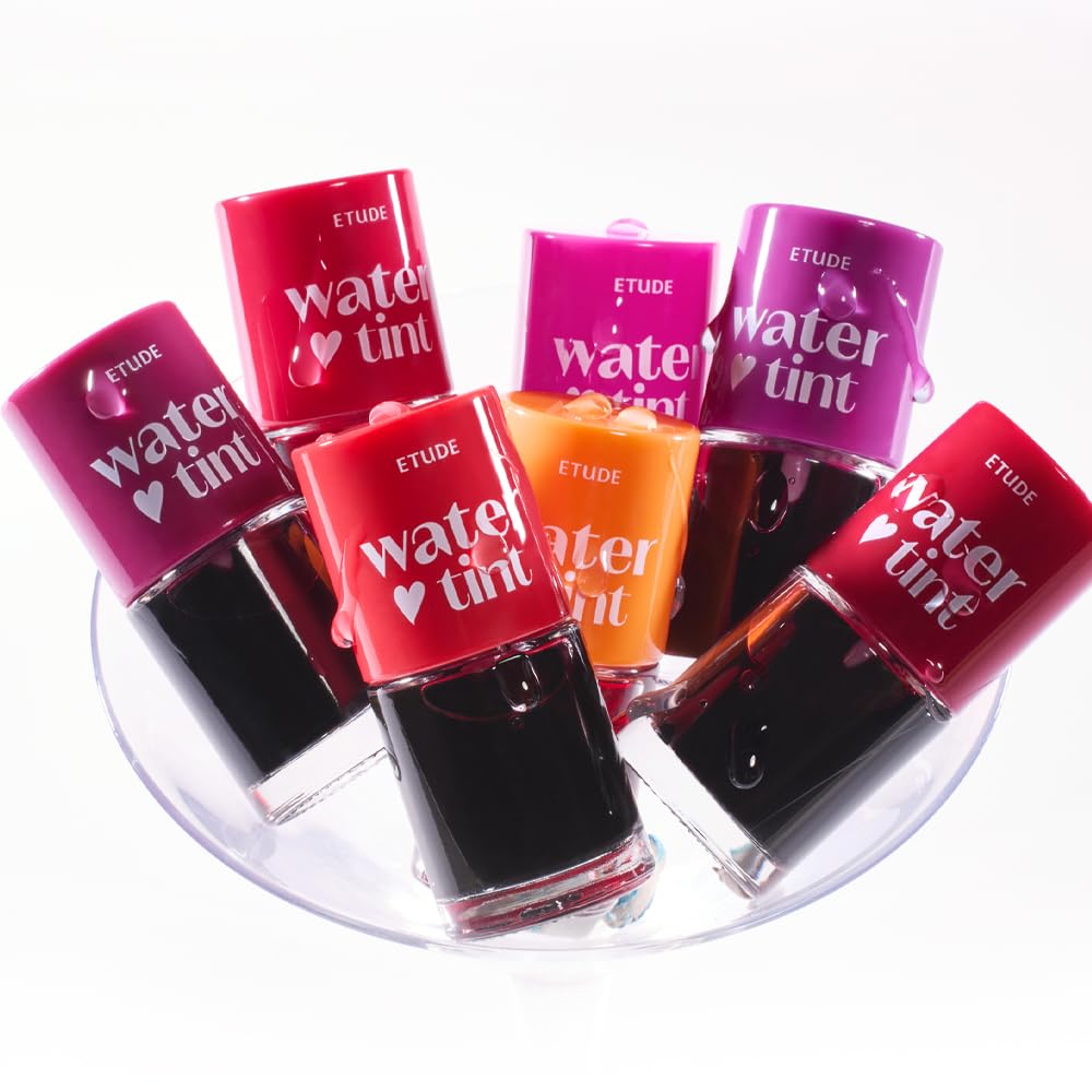 ETUDE Dear Darling Water Tint - Cherry Ade (9g) | Vivid Color Lip Stain with Moisturizing Weightless & Non-sticky Finish Lip Stain | Smudge-proof Lip Tint | Korean Makeup, Kbeauty