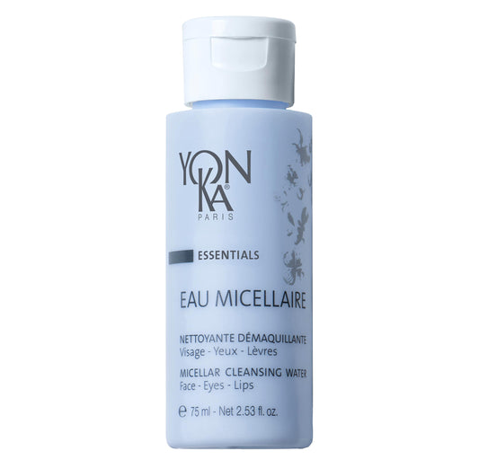 Yon-Ka Eau Micellaire Travel Size | Micellar Water and Cleansing Makeup Remover | Gentle Face Wash with Rose and Chamomile to Remove Impurities and Hydrate | Paraben-Free | 2.53 fl oz
