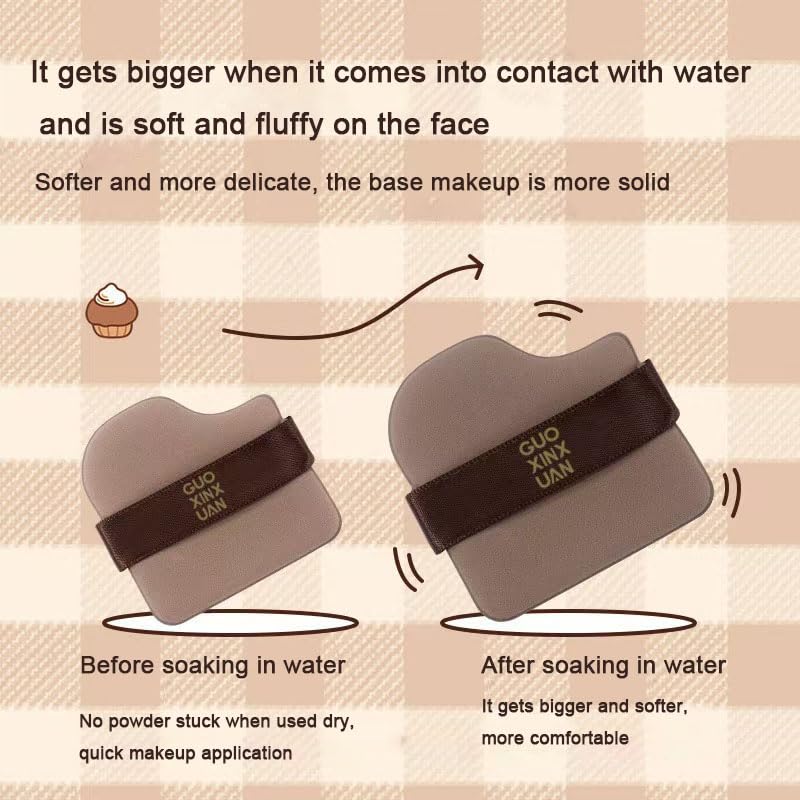 1 Box of 6 PCs Guoxiaoniu Chocolate Color Quick Makeup Foundation Puff Set, Chocolate Biscuit Powder Puff, Foundation Sponge Puff Cushion Puff Mini Powder Blusher Puffs Set (1SET)