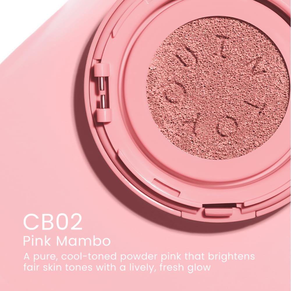 INTO YOU Cream Blush Air Cushion for Cheeks Eyes, Moisturizing, Lightweight, Dewy Finish Face Makeup, Long Wearing, Buildable, Blendable, Pigmented Liquid Blush, for All Skin Tones, Pink Mambo