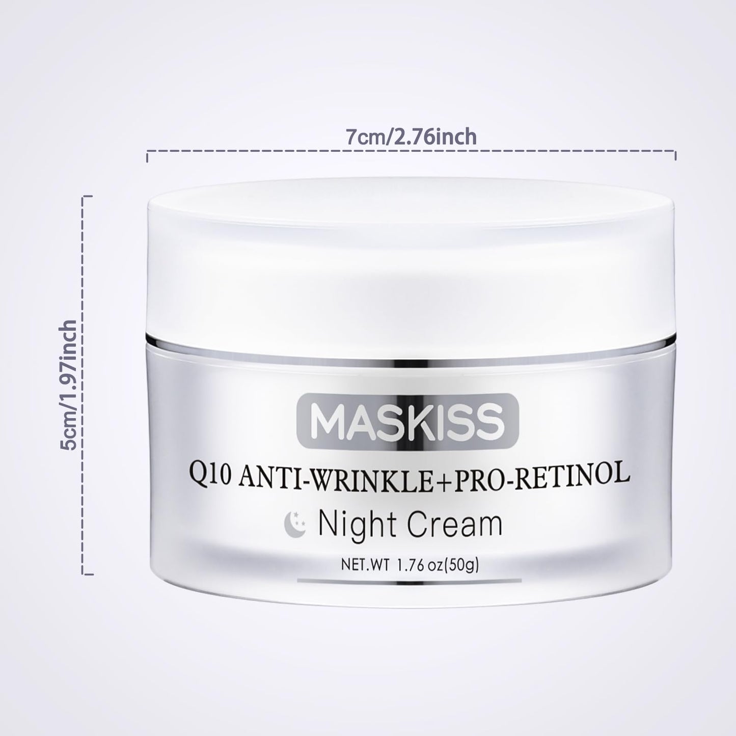 Maskiss Firming Neck Cream & Anti-Wrinkle Night Cream with Coenzyme Q10 + Pro-Retinol, Unscented Skin Firming Neck Cream, Anti Aging Facial Moisturizer for Sensitive Skin, 1.76 Oz Jar