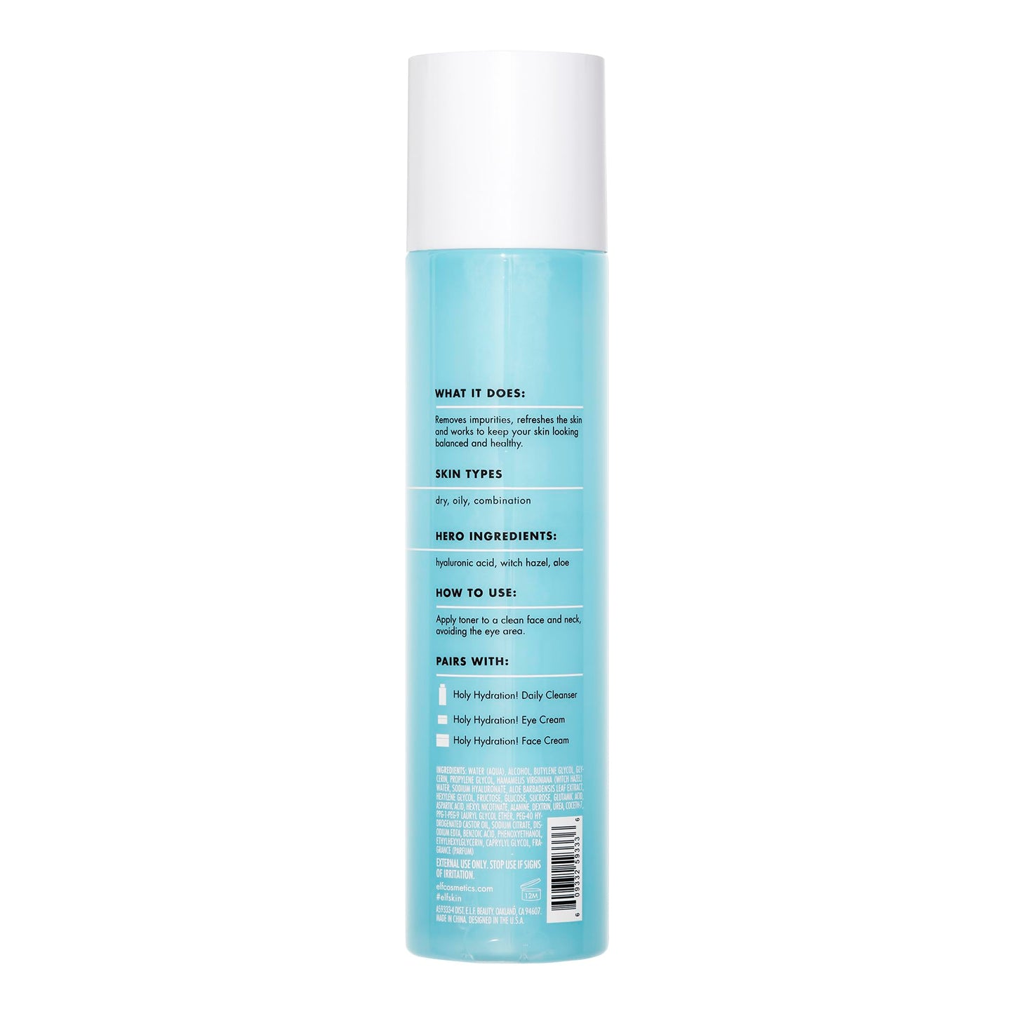 e.l.f. Keep Your Balance Toner, Gentle, Refreshing, Anti-Inflammatory, Removes Makeup & Impurities, Hydrates, Cleanses, Soothes, Infused with Hyaluronic Acid, Witch Hazel and Aloe, 5.072 Fl Oz