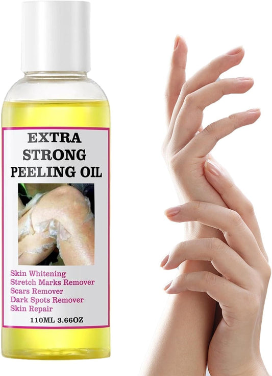 Extra Strong Peeling Oil, Yellow Peeling Oil for Dark Skin, Exfoliating Peeling Solution for Body, Hand, Feet and Face All Skin Type (110ML/3.88 Fl Oz) (1pcs)