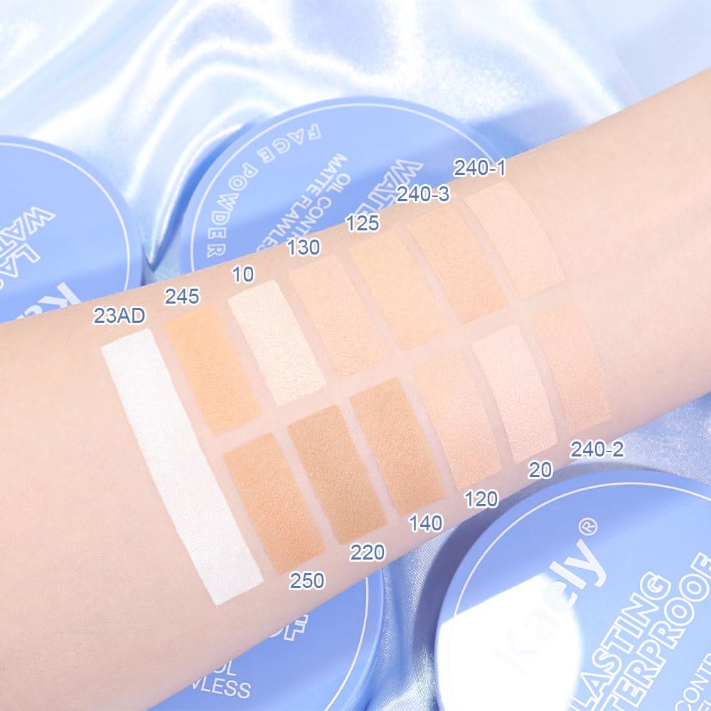 FeiCuiYun Oil Control Matte Perfection Face Powder Compact For Women, Matte Smooth Flawless Setting Powder Makeup, Polvo Compacto De Maquillaje, Waterproof Long Lasting, 0.35Oz (02 Natural Beige)