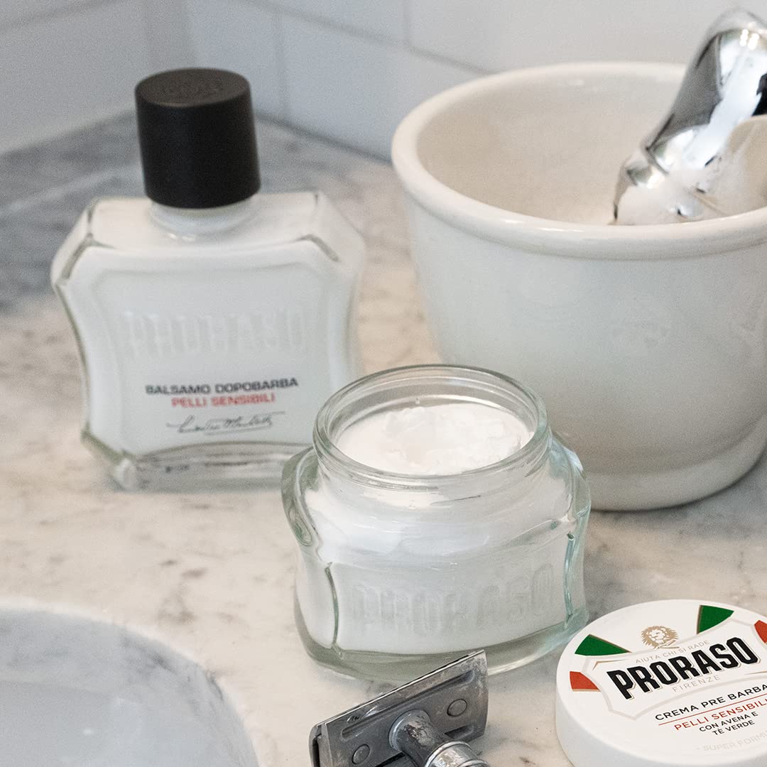 Proraso After Shave Balm for Men, Sensitive Skin Moisturizer with Oatmeal and Green Tea, 3.4 Fl Oz (Pack of 1)