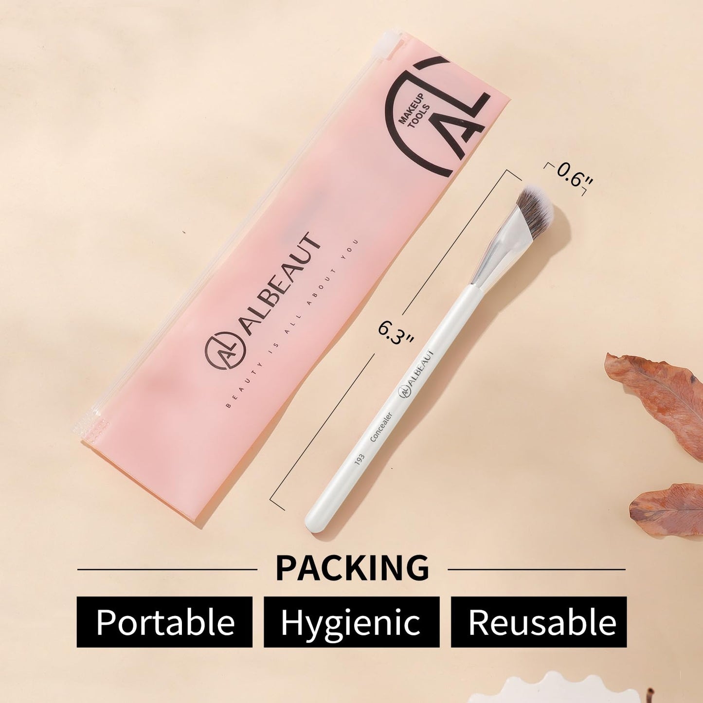 Albeaut Concealer Brush, Angled Under Eye Makeup Small Foundation Precision Face Blending Brush (193 concealer brush)