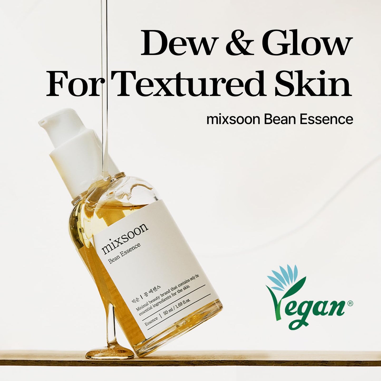 mixsoon Bean Essence Exfoliating Hydrating for Face fermented bean extract Hyaluronic Acid Serum Korean Glass Skin Care 1.69 Fl Oz / 50ml