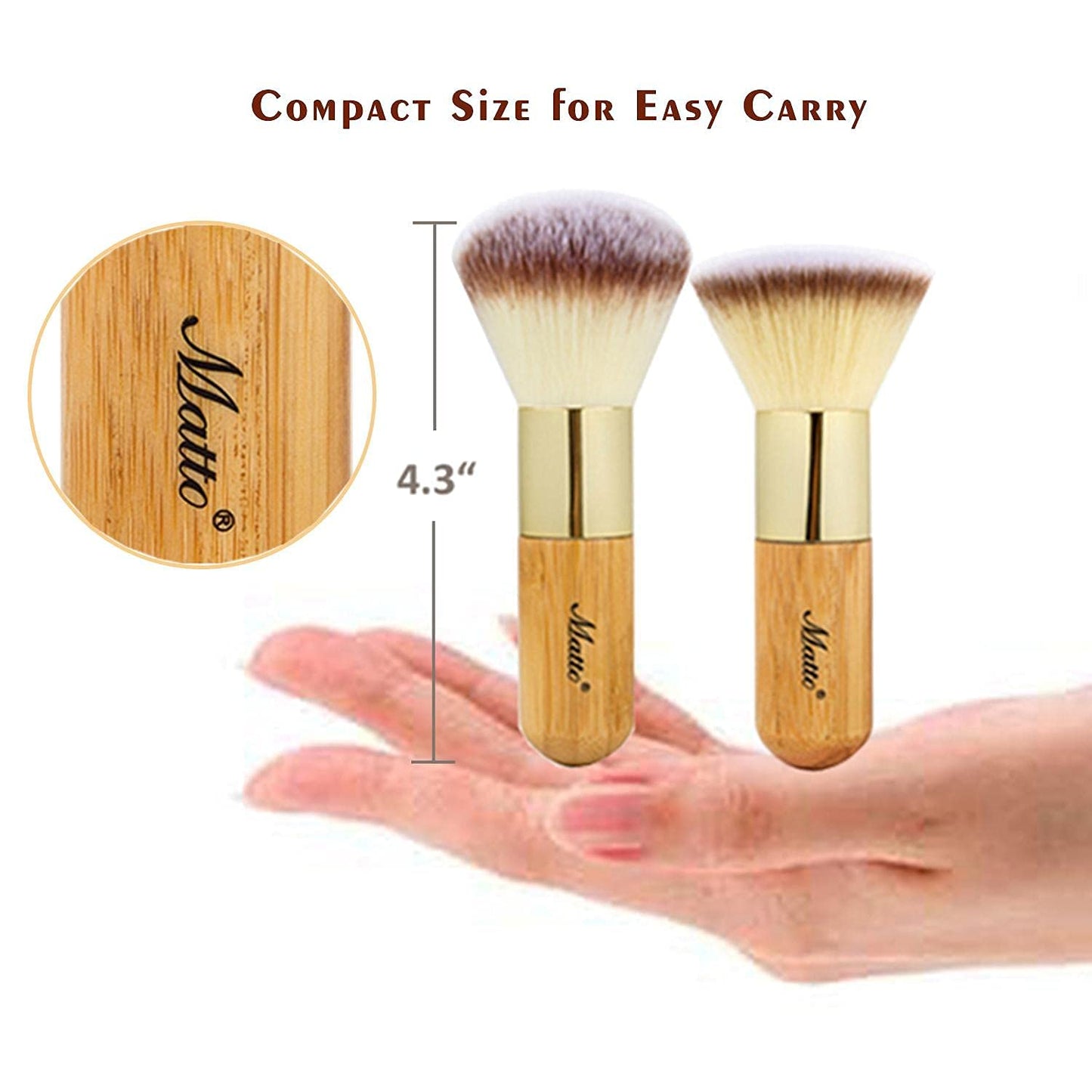 Matto Makeup Brush Set 2 Pieces Face Blush Kabuki Powder Foundation Makeup Brushes for Mineral BB Cream