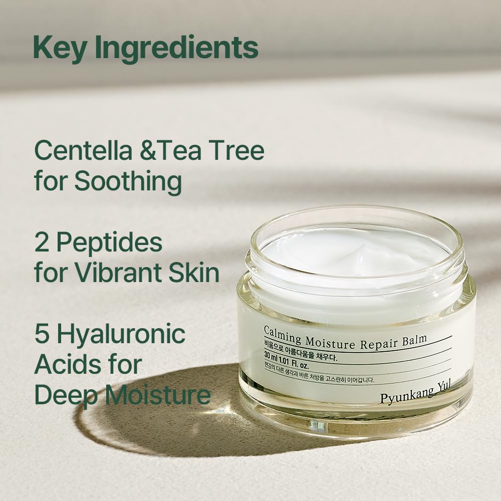 Pyunkang Yul PKY Calming Moisture Repair Balm Instantly Calms Sensitive Skin, Face Moisturizer with Deep and Rich Nourishment, Vegan, Korean Skincare (1.01 Fl.Oz, 30ml)