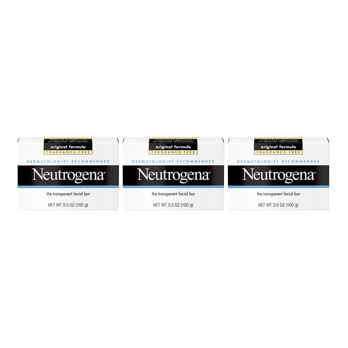 Neutrogena Original Amber Bar Fragrance-Free Facial Cleansing Bar with Glycerin, Pure & Transparent Gentle Face Wash Bar Soap, Free of Harsh Detergents, & Dyes, Hypoallergenic, 3.5 Oz