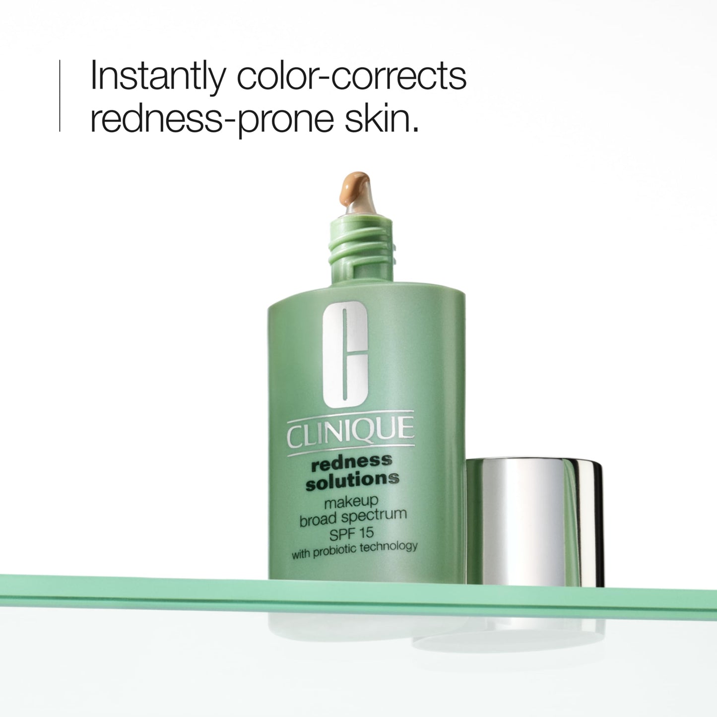 Clinique Redness Solutions Liquid Foundation Makeup Broad Spectrum SPF 15 With Probiotic Technology For Redness-Prone Skin| Medium Coverage + Natural Finish, Calming Fair