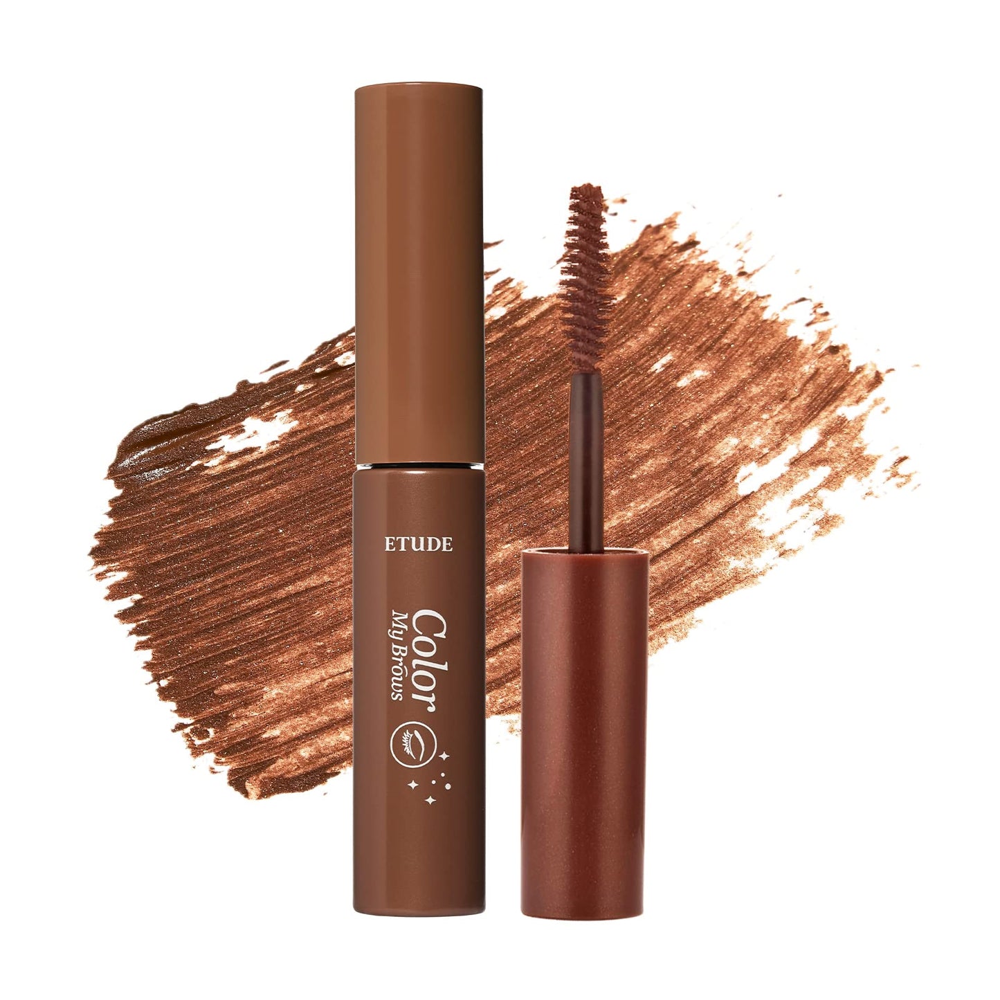 ETUDE Color My Brows, Brow Mascara, 3D Natural Coloring, Beeswax & Carnauba Wax, Moisturizing Brow Care, Eyebrow tint, Soft Gel Texture, Korean Makeup, Beauty, Red Brown (0.152 Fl Oz)