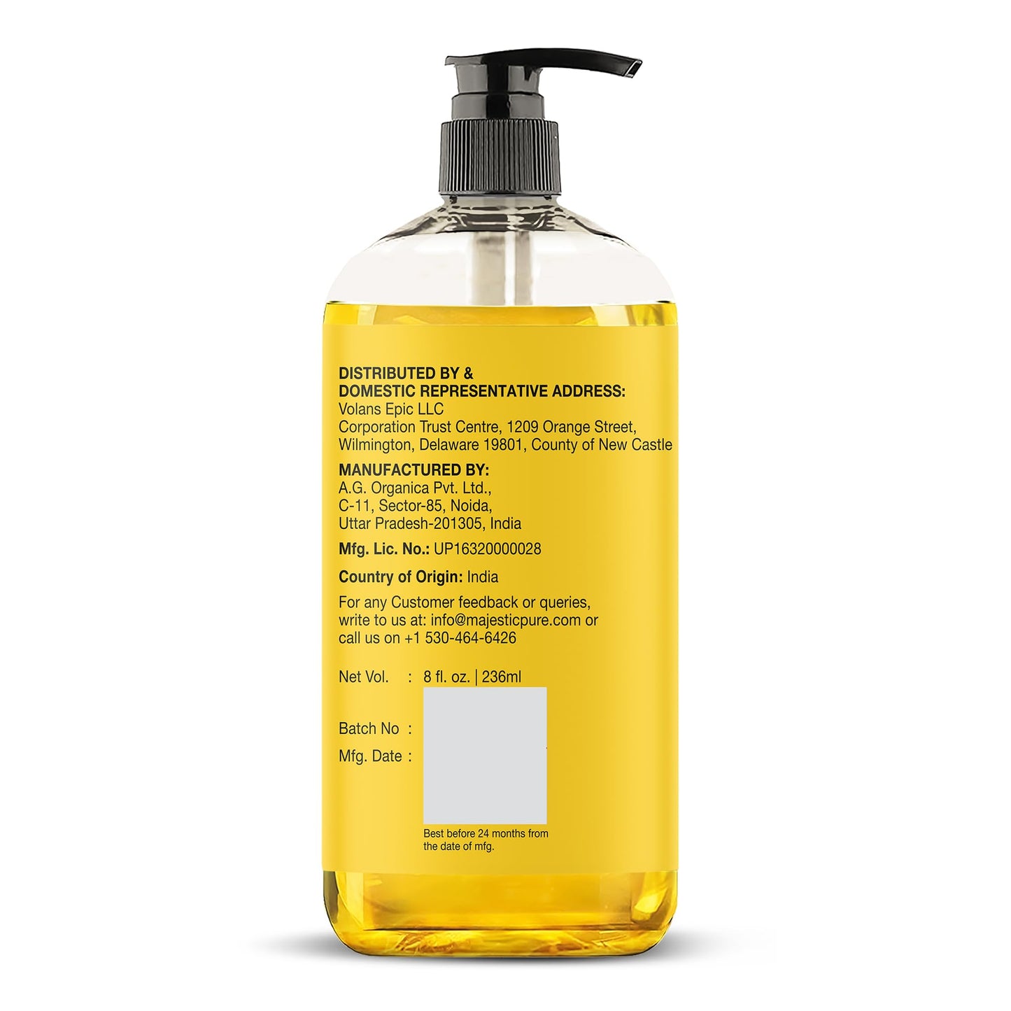 Majestic Pure Vitamin E Oil - 100% Pure & Natural, 20,000 IU | Premium Grade, Cold-Pressed and Tocopherol to Repair Dry, Damaged Skin | Moisturizing Skin, Hair and Scalp 8 Fl Oz