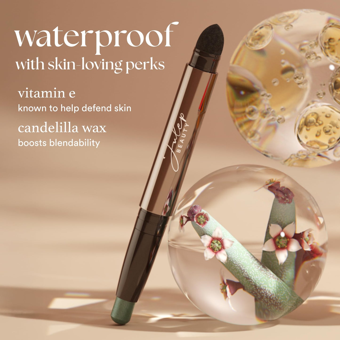 Julep Eyeshadow 101 Cream-to-Powder Waterproof Shadow Stick – Rose Shimmer – Long-Lasting, Crease-Proof, Pearlescent Rose Shimmer Cream Eyeshadow with Built-in Smudger