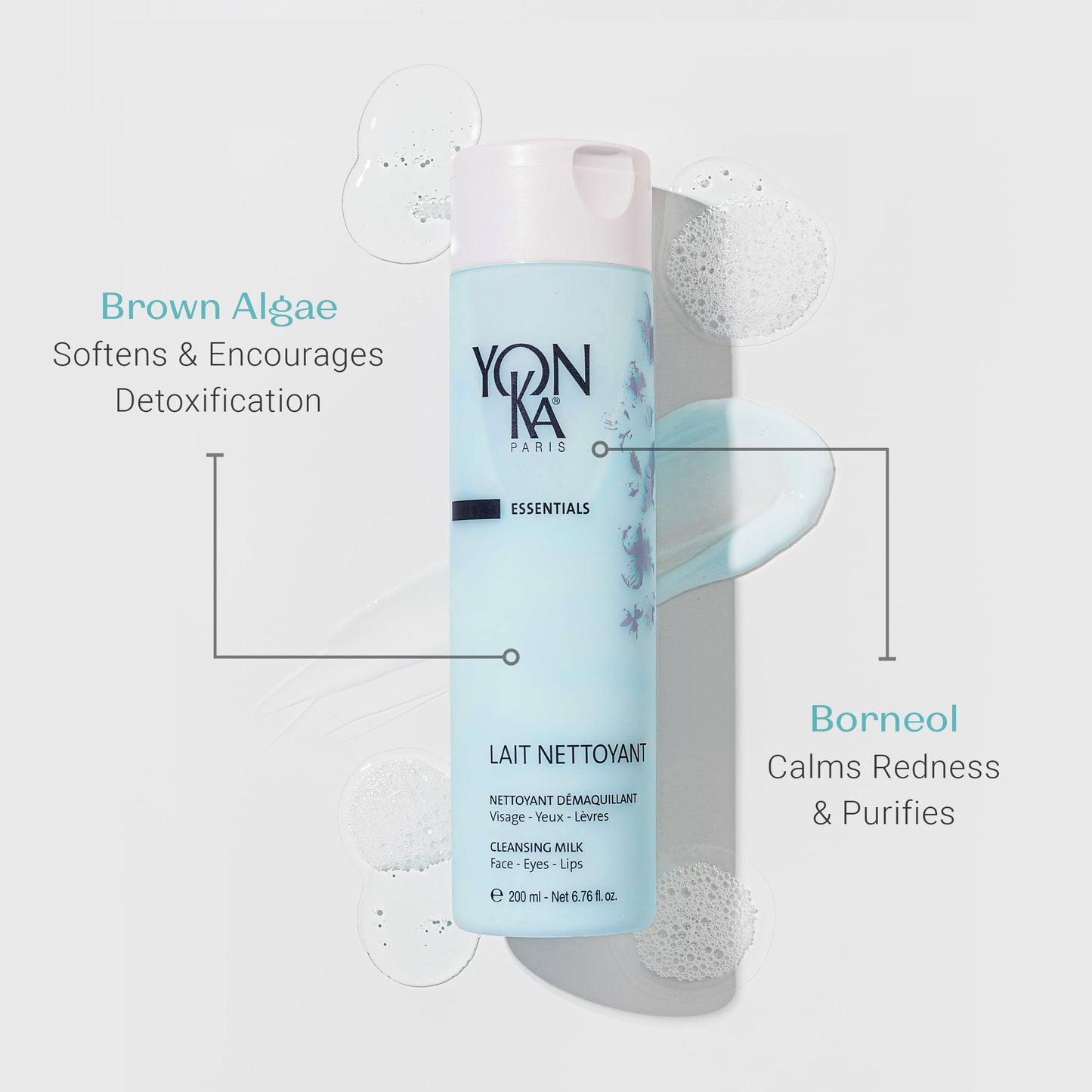 YON-KA LAIT NETTOYANT - Delicate Cleansing Milk for Dry or Mature Skin Types To Remove Eye and Face Makeup (6.6 Ounce / 200 Milliliter)