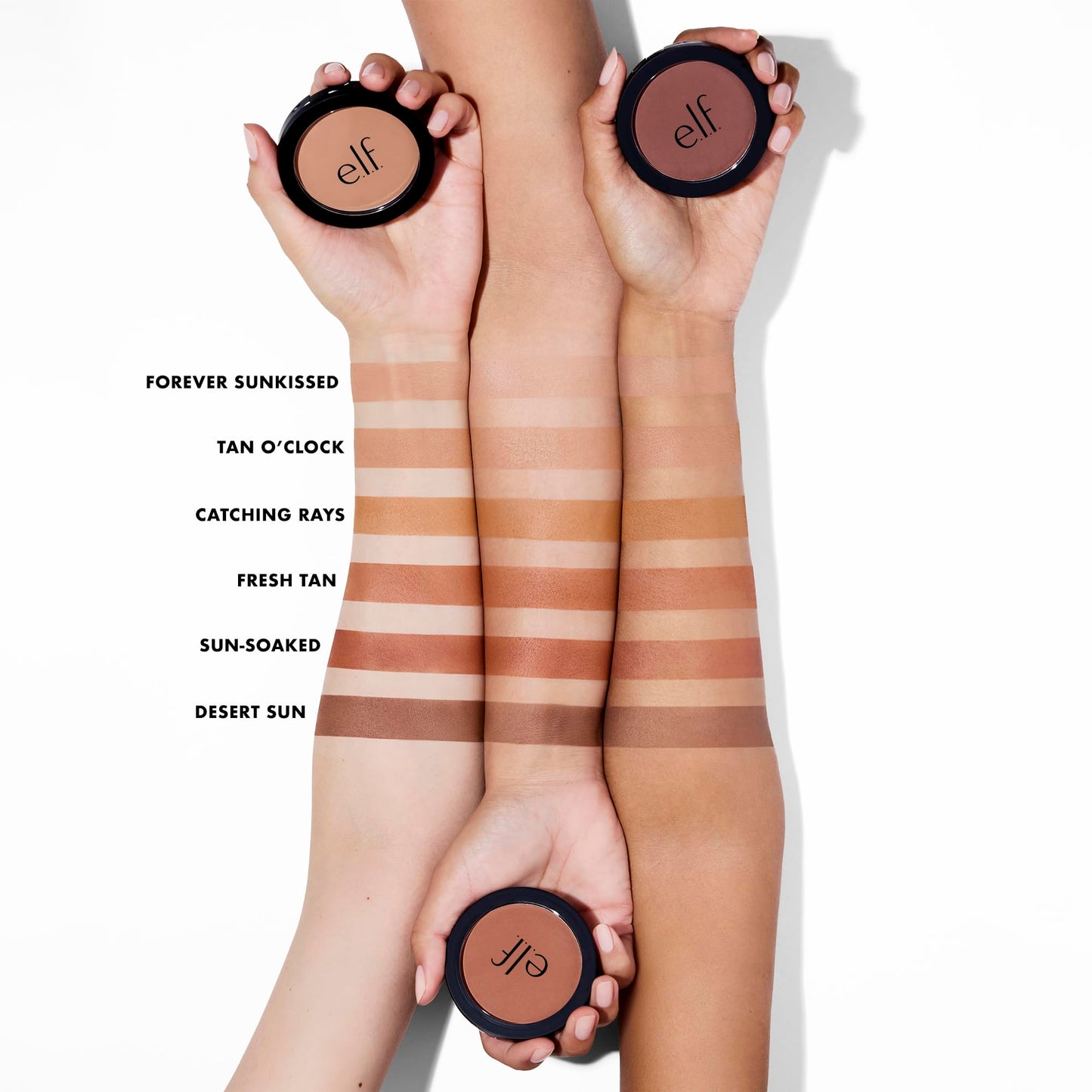 e.l.f. Primer-infused Bronzer, Long-Wear, Matte, Bold, Lightweight, Blends Easily, Contours Cheeks, Forever Sun Kissed, All-Day Wear, 0.35 Oz