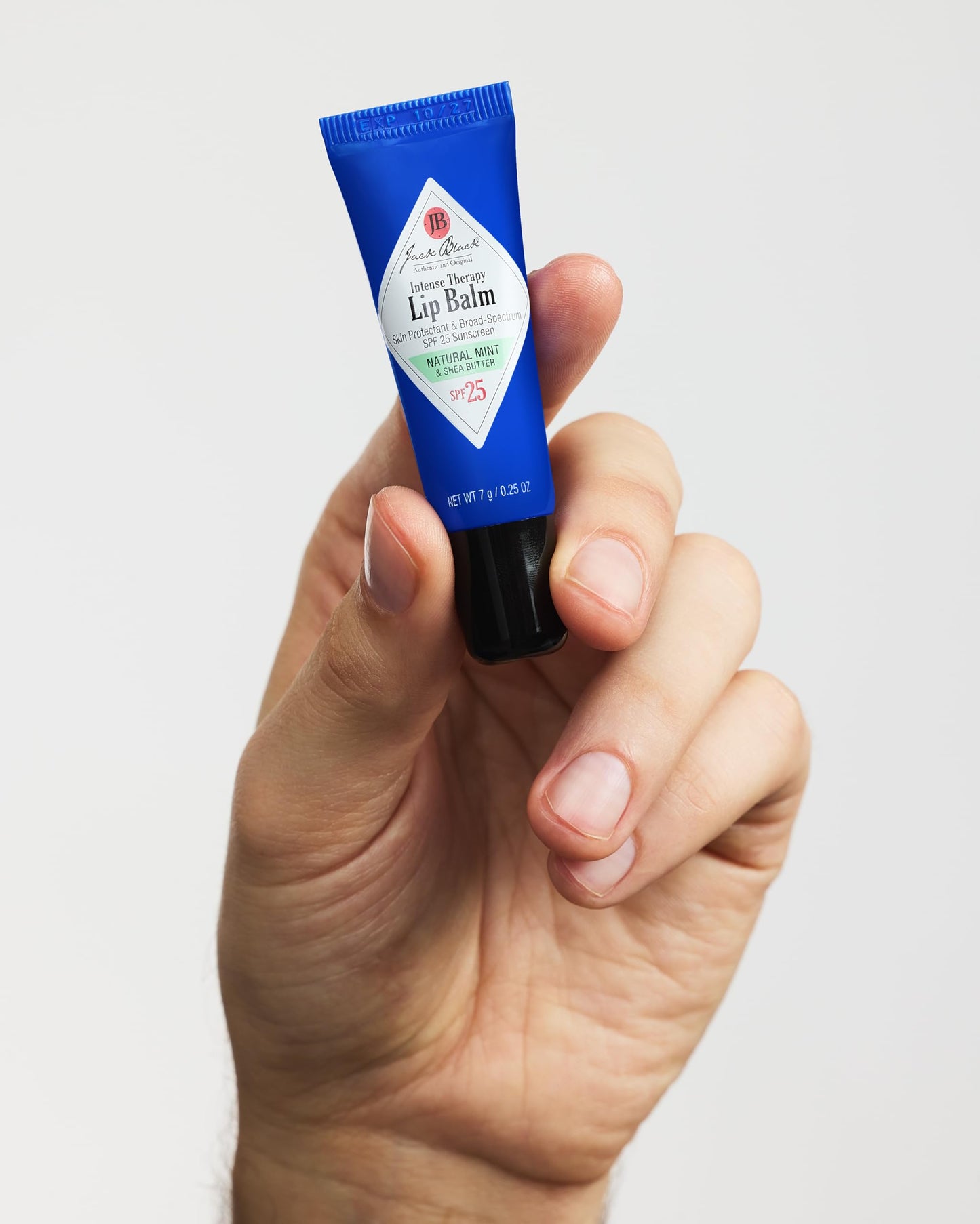 Jack Black Intense Therapy Lip Balm, 0.25-Oz., Pack of 3 – Shea Butter & Vitamin E, SPF 25 Sun Protection, Lip Moisturizer, Hydrating Lip Balm with SPF,