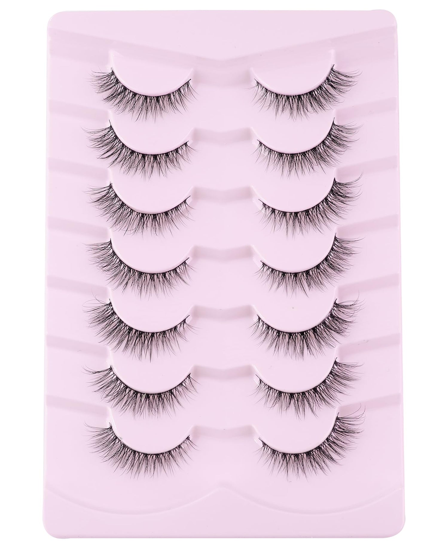 Jiocolor Lashes Natural Look Wispy False Eyelashes D Curl Faux Mink Lashes Fluffy Cotton Band Eyelashes Cat Eye Fake Eyelashes Pack 13MM
