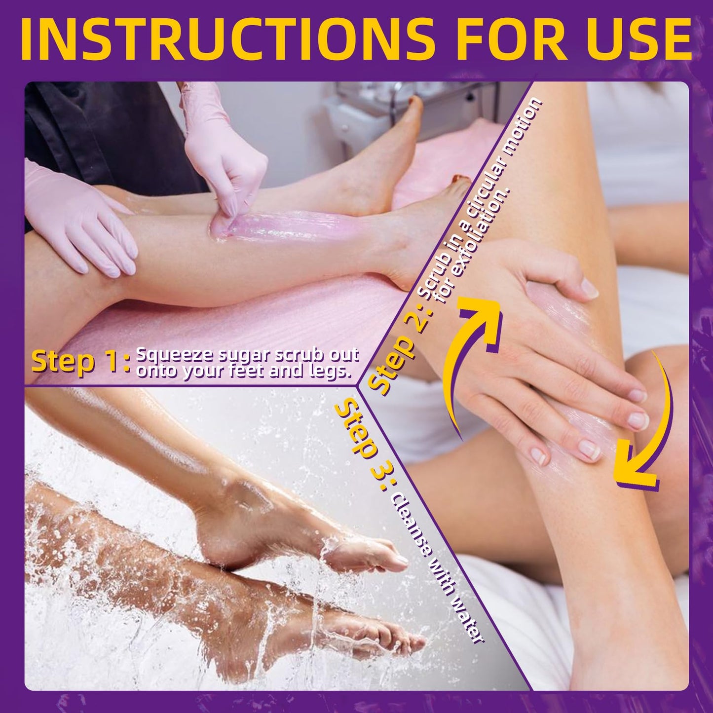 nbc BeautiLab Foot Exfoliating Scrub, Sugar Scrub, Dead Skin Remover for Feet, Individually Packaged Foot Scrub Smooths, Hydrates, Detoxifies Tired and Dry Cracked Feet 16 Packs per Box, Lavender