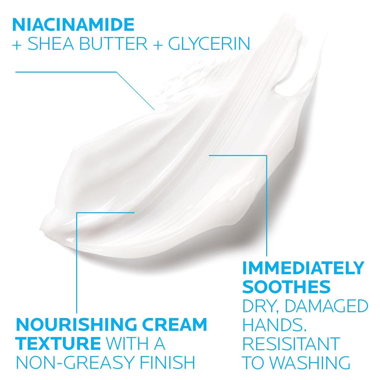 La Roche-Posay Cicaplast Hand Cream, Instant Relief Moisturizing Hand Lotion for Dry Hands, Shea Butter Lotion for Dry Cracked Hands, Non Greasy, Fragrance Free, 1.69 Fl Oz (Pack of 1)