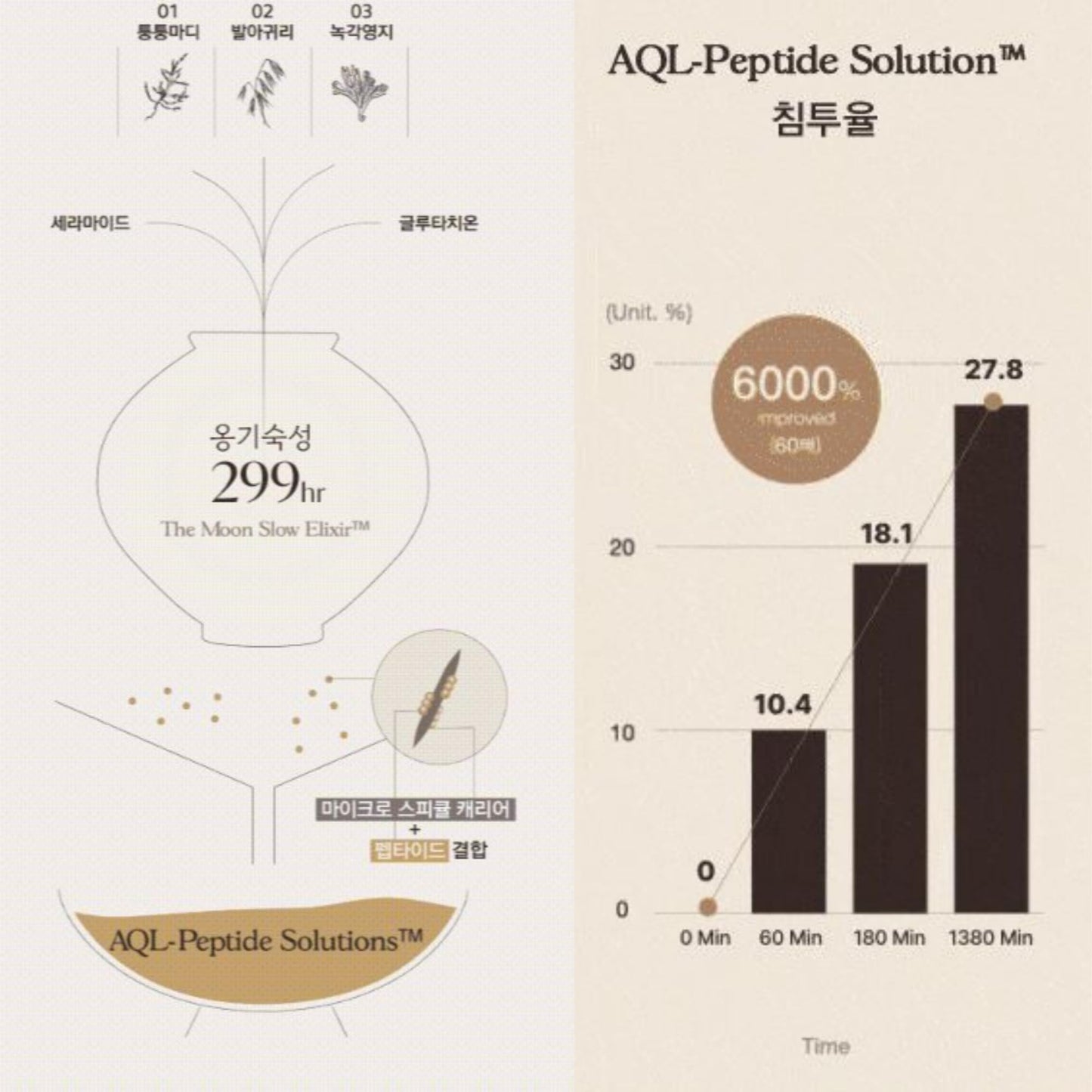 Jysandal Ceramics Sleek Returning Ampoule Program 5 ml X 11EA / Total Anti-Aging Care/AQL-Peptide Solution™ changes solid from the inside in just 15 days.