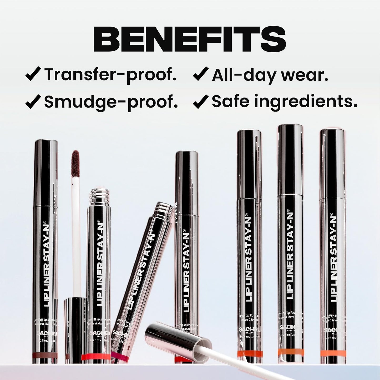 Sacheu Lip Liner STAY-N Peel Off Lip Stain — Long Lasting Matte Lip Tattoo Transfer Proof Lipstain Infused with Hyaluronic Acid & Vitamin E for All Skin Types — Vegan & Cruelty-Free, p-INKED