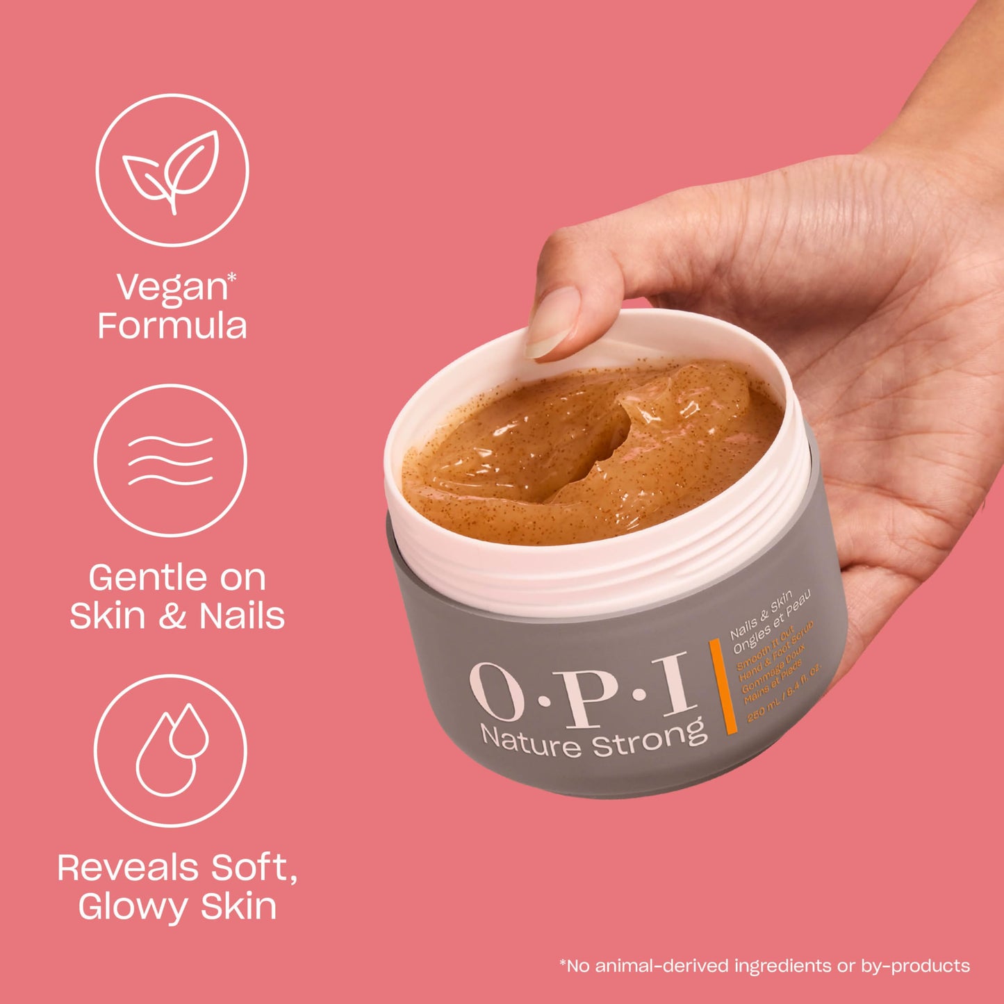 OPI Nature Strong Nails & Skin - Smooth It Out Hand & Foot Scrub | Gently Exfoliates Rough, Dry Skin for Moisturizing, Hydrated Skin | 8.4 Fl Oz | 250 mL