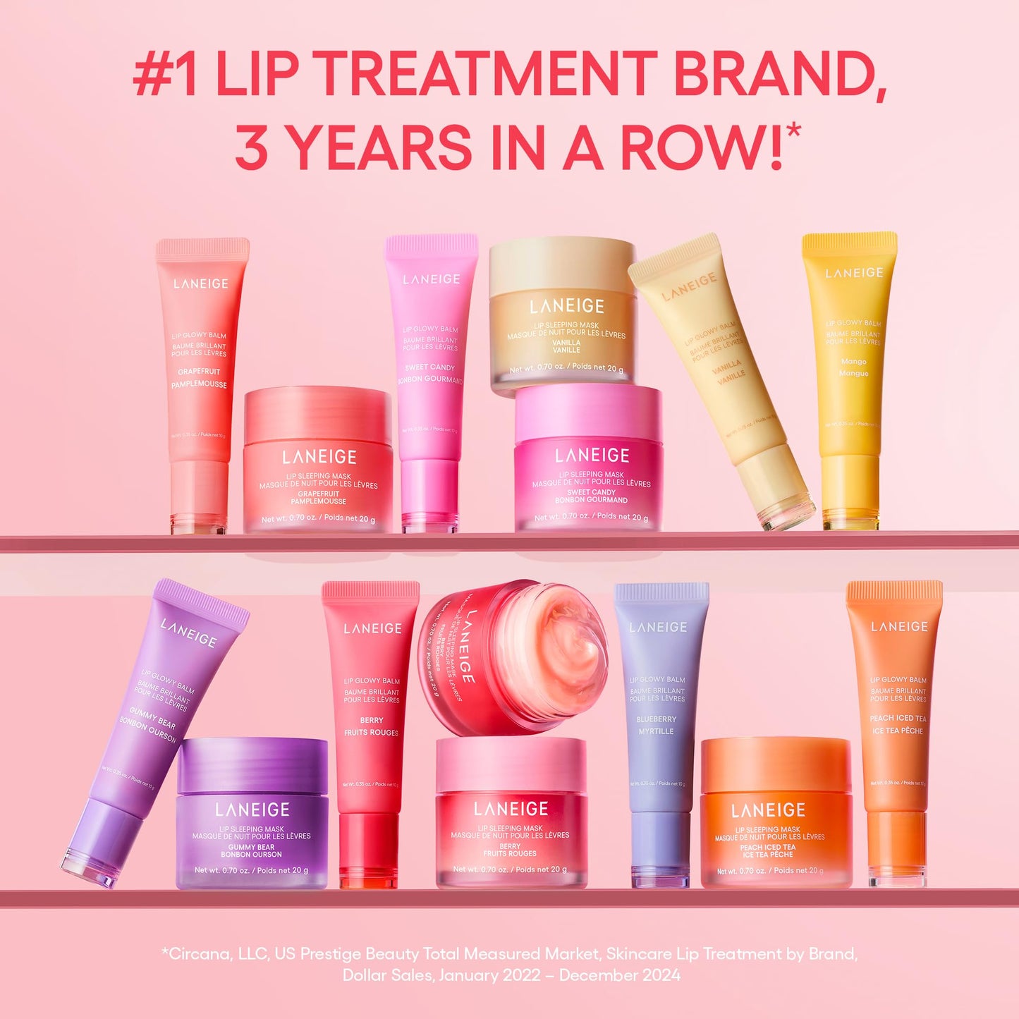 LANEIGE Lip Sleeping Mask, Gummy Bear: Nourishing Overnight Lip Treatment with Vitamin C, Shea & Murumuru Butter for Hydrating Dry, Flaky Lips