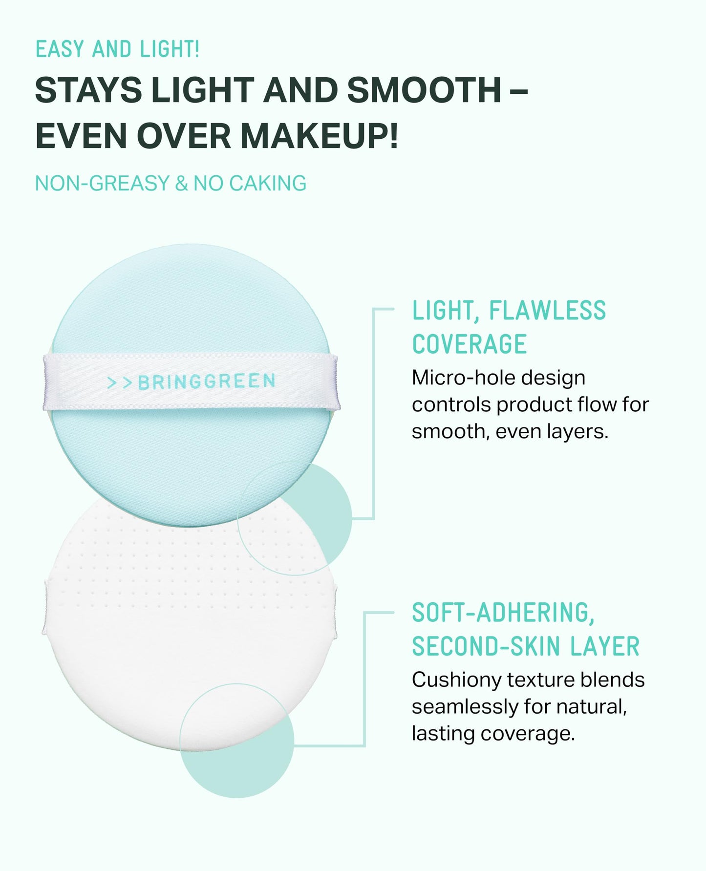 BRING GREEN Tea Tree CICA Facial Sun Cushion SPF 50+ PA++++ | Korean Mineral Sunscreen for Face | Non-Nano, Reef-Safe, Redness Correcting with Zinc Oxide | Travel Size Sun Protection