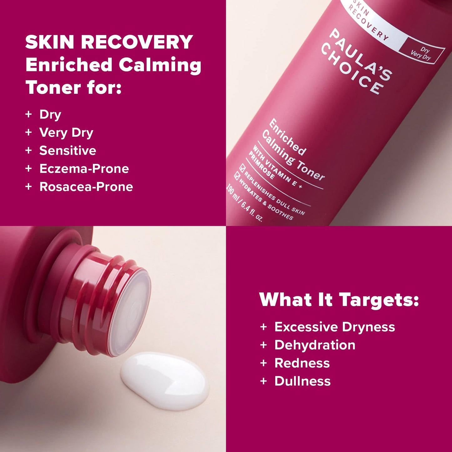 Paula's Choice Skin Recovery Calming Toner, 6.4 Ounce Bottle Toner for The Face, Sensitive Facial and Dry Redness-Prone