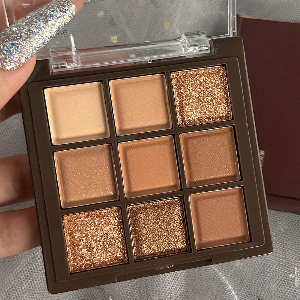 Neutral Nude Brown Smokey Eye Shadow Palette,Rose Gold Bronze Naked Cream Eyeshadow Palette Makeup,Natural Eyeshadow for Eyes Long Lasting Naturing-Looking