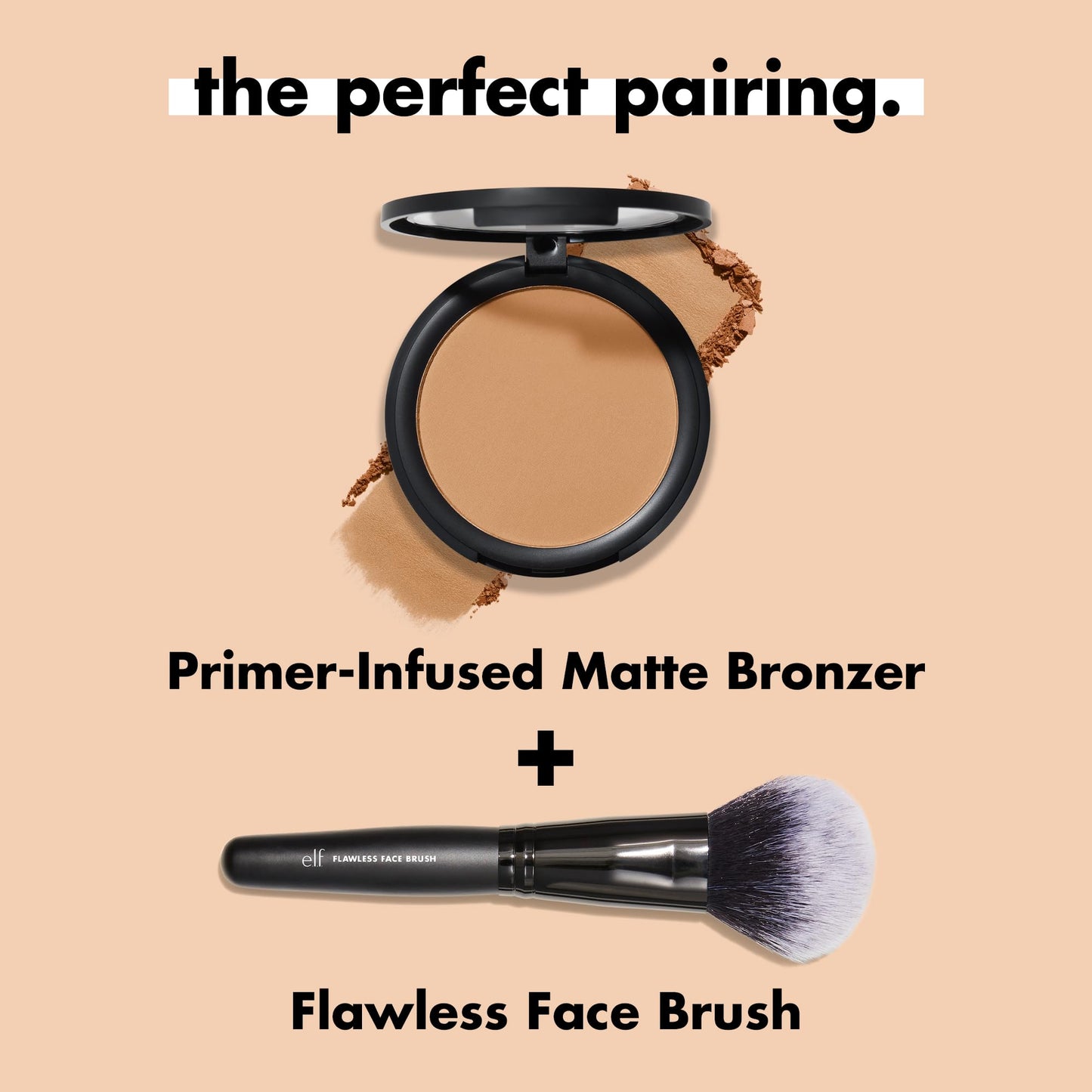 e.l.f. Primer-infused Bronzer, Long-Wear, Matte, Bold, Lightweight, Blends Easily, Contours Cheeks, Forever Sun Kissed, All-Day Wear, 0.35 Oz