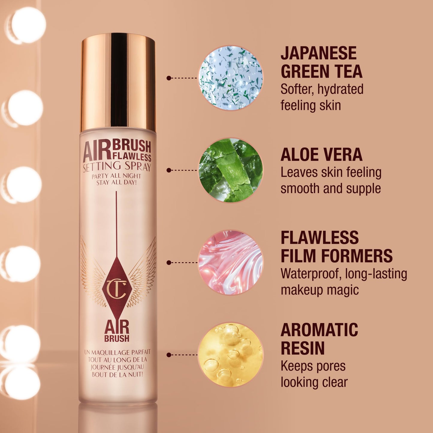 Charlotte Tilbury Airbrush Flawless Setting Spray - Ultra-Fine Hydrating Mist to Prime & Set Face Makeup For Up to 16Hr - Soothes, Blurs Pores & Calms Skin (100ml)