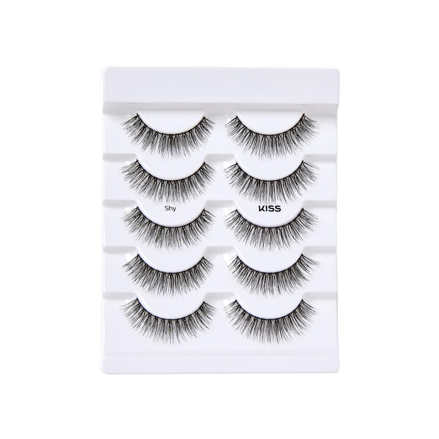 KISS Looks So Natural, False Eyelashes, 'Shy', 12mm, Includes 5 Pairs Of Lashes, Easy to Apply, Reusable Lash Clusters