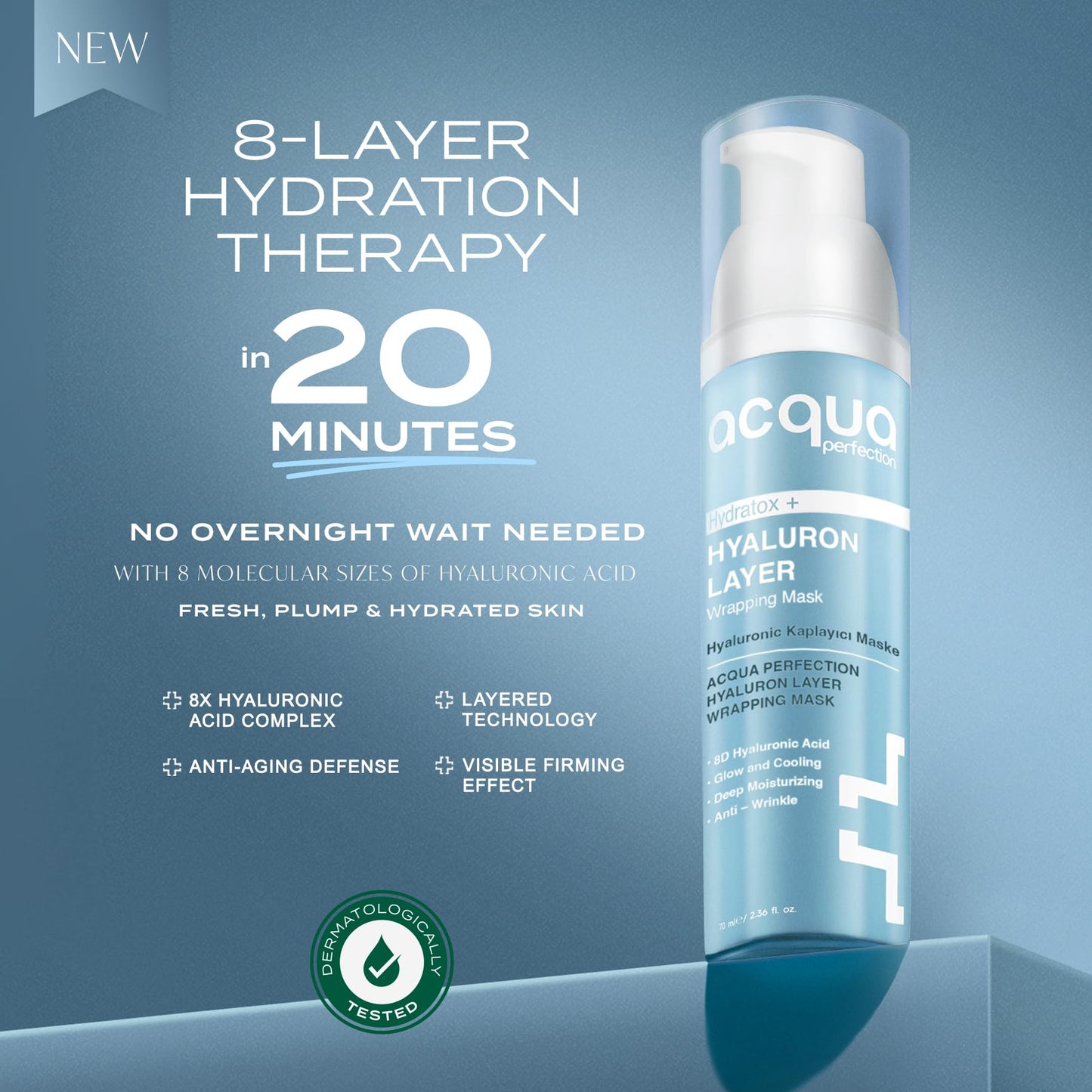 Acqua Perfection Wrapping Mask 70ml - Anti-Aging & Firming Peel-Off Face Masks - Red Lacto Collagen - Hyaluronic Acid Hydrating & Anti-Wrinkle - Purifying & Pore-Tightening (Hydratox)