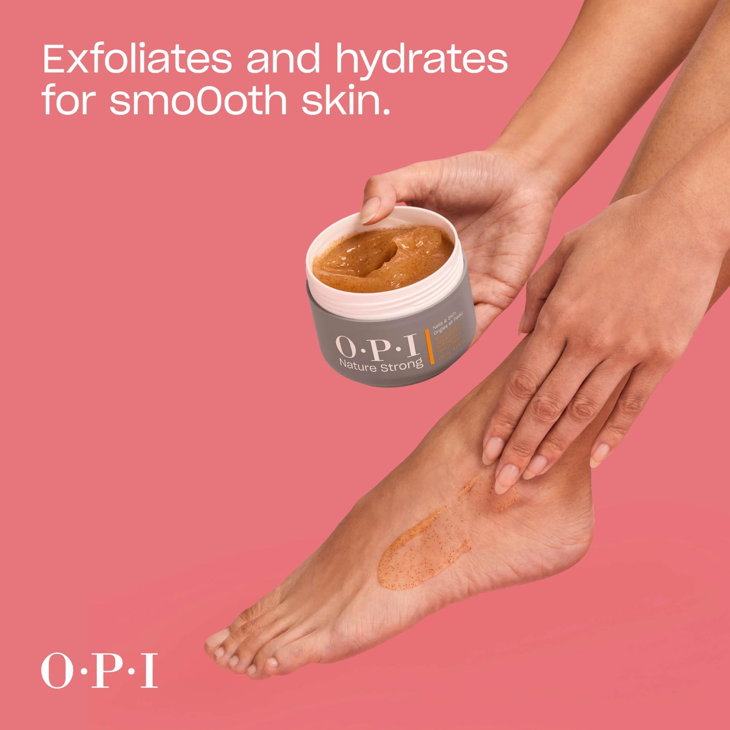 OPI Nature Strong Nails & Skin - Smooth It Out Hand & Foot Scrub | Gently Exfoliates Rough, Dry Skin for Moisturizing, Hydrated Skin | 8.4 Fl Oz | 250 mL