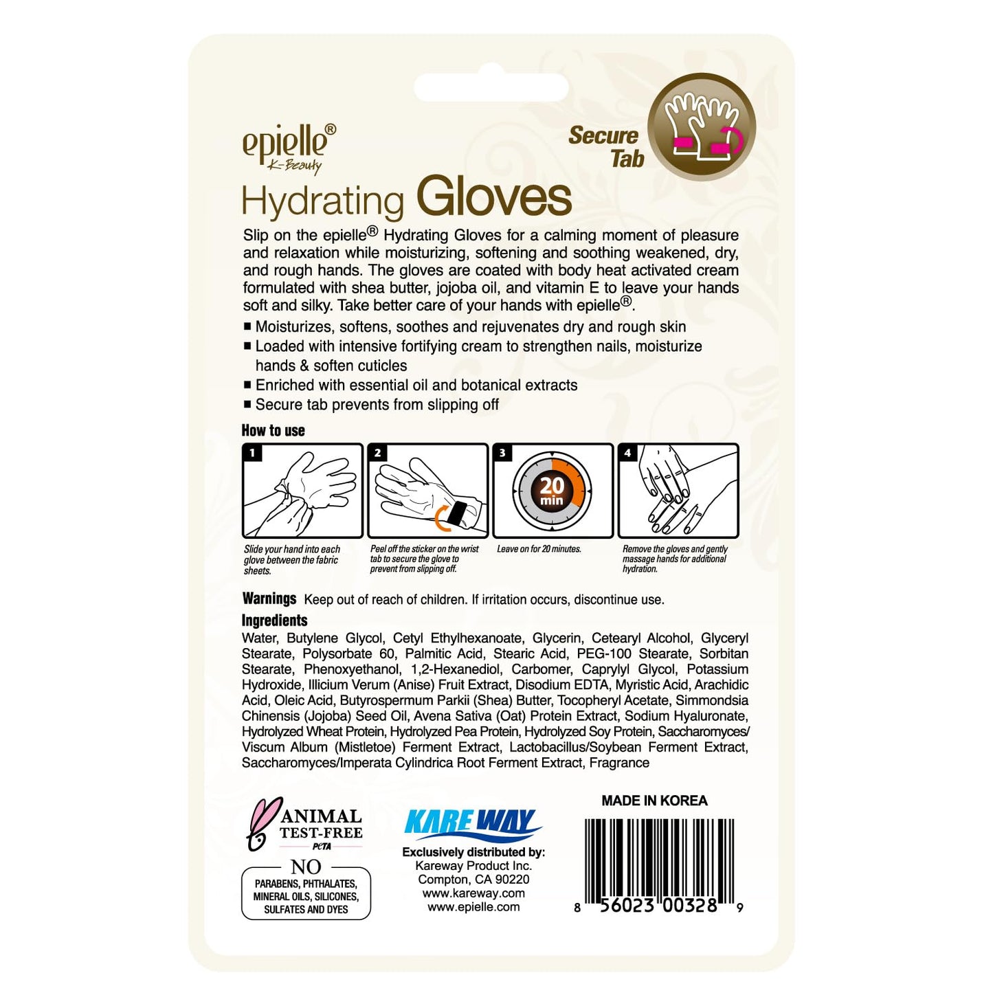 Epielle Hydrating Hand Masks 6 Pairs, Deep Moisturizing Gloves for Dry, Cracked Hands, Relieve and Soften with Shea Butter & Jojoba Oil, Korean Skin Care, Spa Set, Self Care Gifts for Women