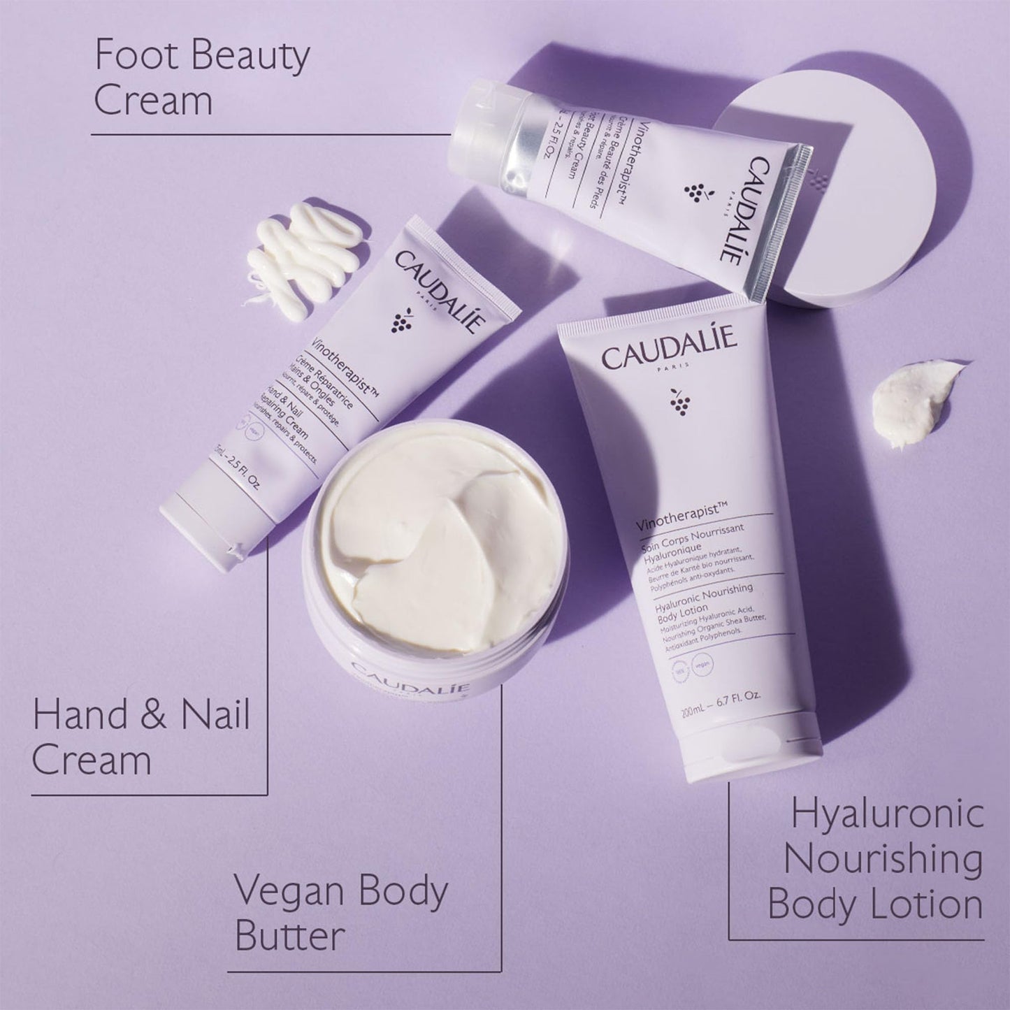 Caudalie Vinotherapist Hand and Nail Cream with Shea Butter and Grapeseed Oil, Vegan and Dermatologically Tested - 75 mL