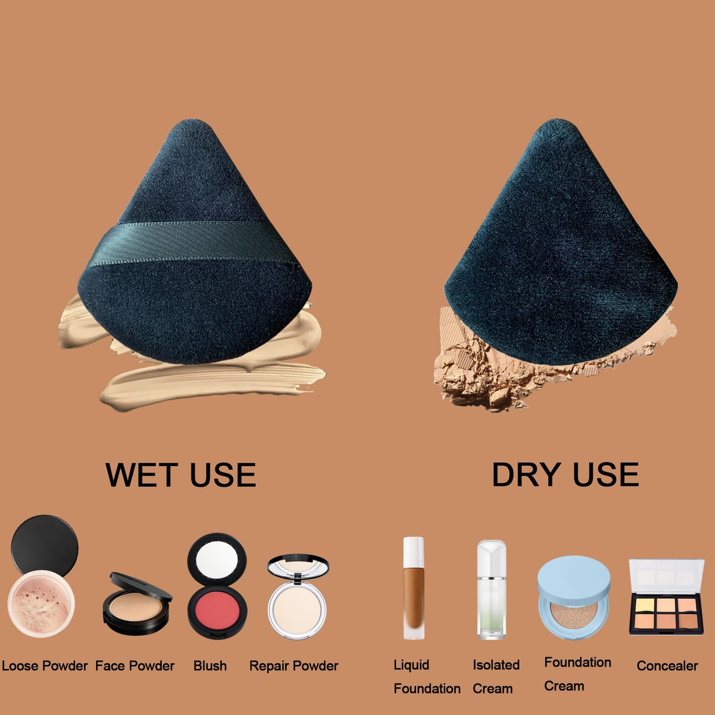 9 pcs Powder Puff Face Makeup Sponge:Powder Puff Face Triangle for Loose Powder Cosmetic Foundation Beauty Blender makeup puff