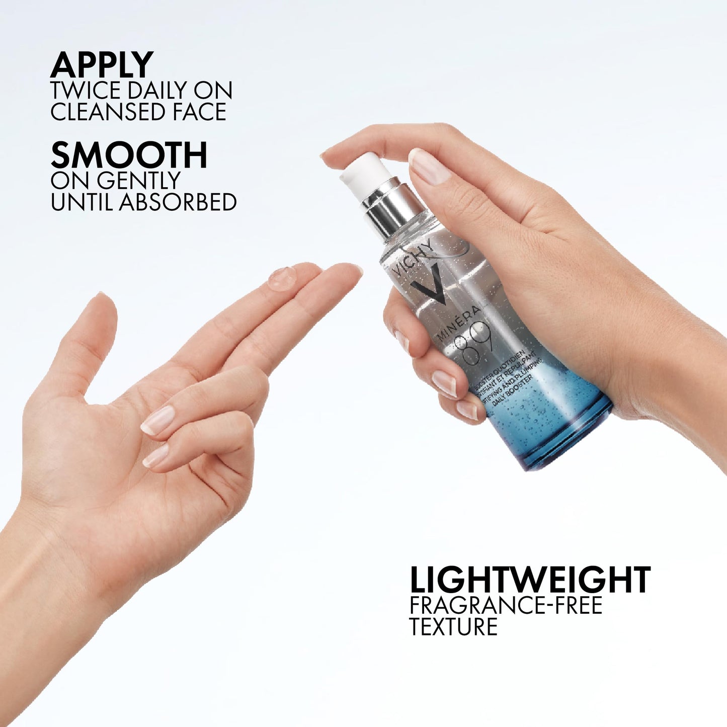 VICHY Mineral 89 Fortifying & Hydrating Daily Skin Booster, Pure Hyaluronic Acid Serum For Face, Plumps & Hydrates, Repairs Skin Barrier, Lightweight Moisturizing Gel, Fragrance Free & Oil-Free