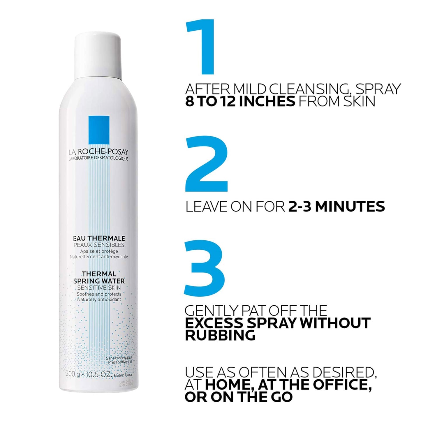 La Roche-Posay Thermal Spring Water, Face Mist Hydrating Spray with Antioxidants to Hydrate and Soothe Skin, Facial Spray, 10.1 Ounce