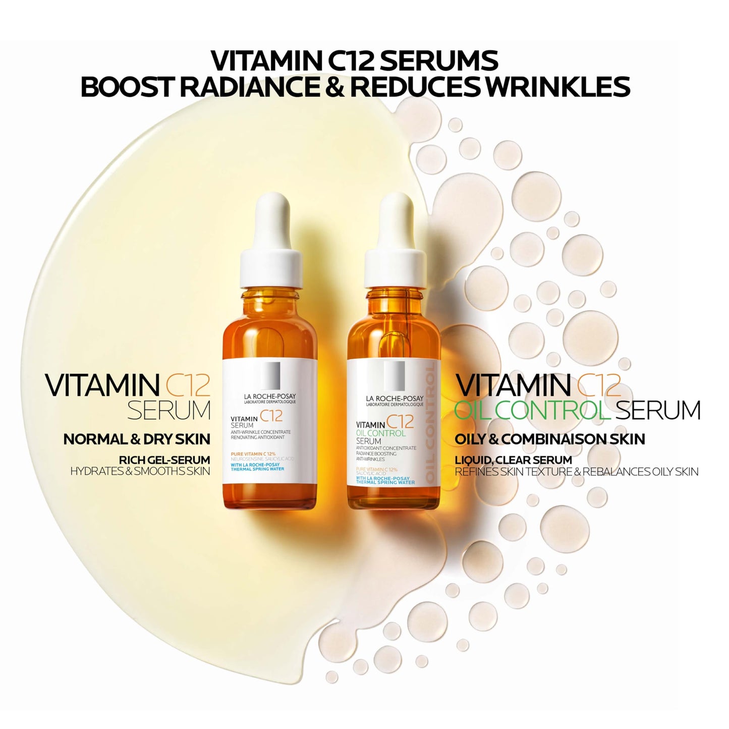 La Roche-Posay Pure Vitamin C Serum For Face With Hyaluronic Acid & Salicylic Acid, Hydrating & Brightening Serum, Boost Radiance & Reduce Wrinkles, Paraben Free