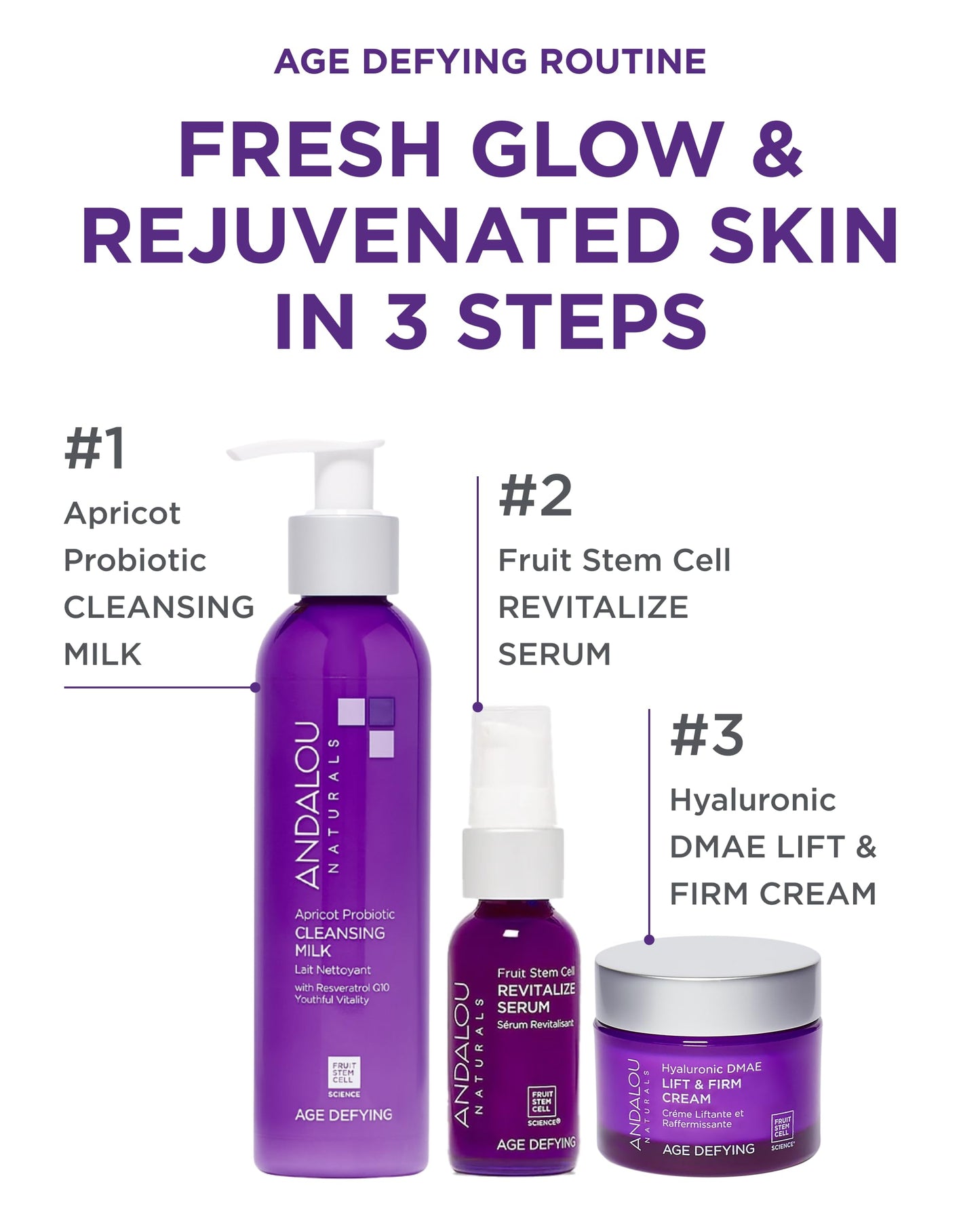Andalou Naturals Age Defying Apricot Probiotic Cleansing Milk | Gentle Daily Hydrating Face Cleanser For Dry, Dehydrated Skin| With Fruit Stem Cell Complex | 6 fl oz