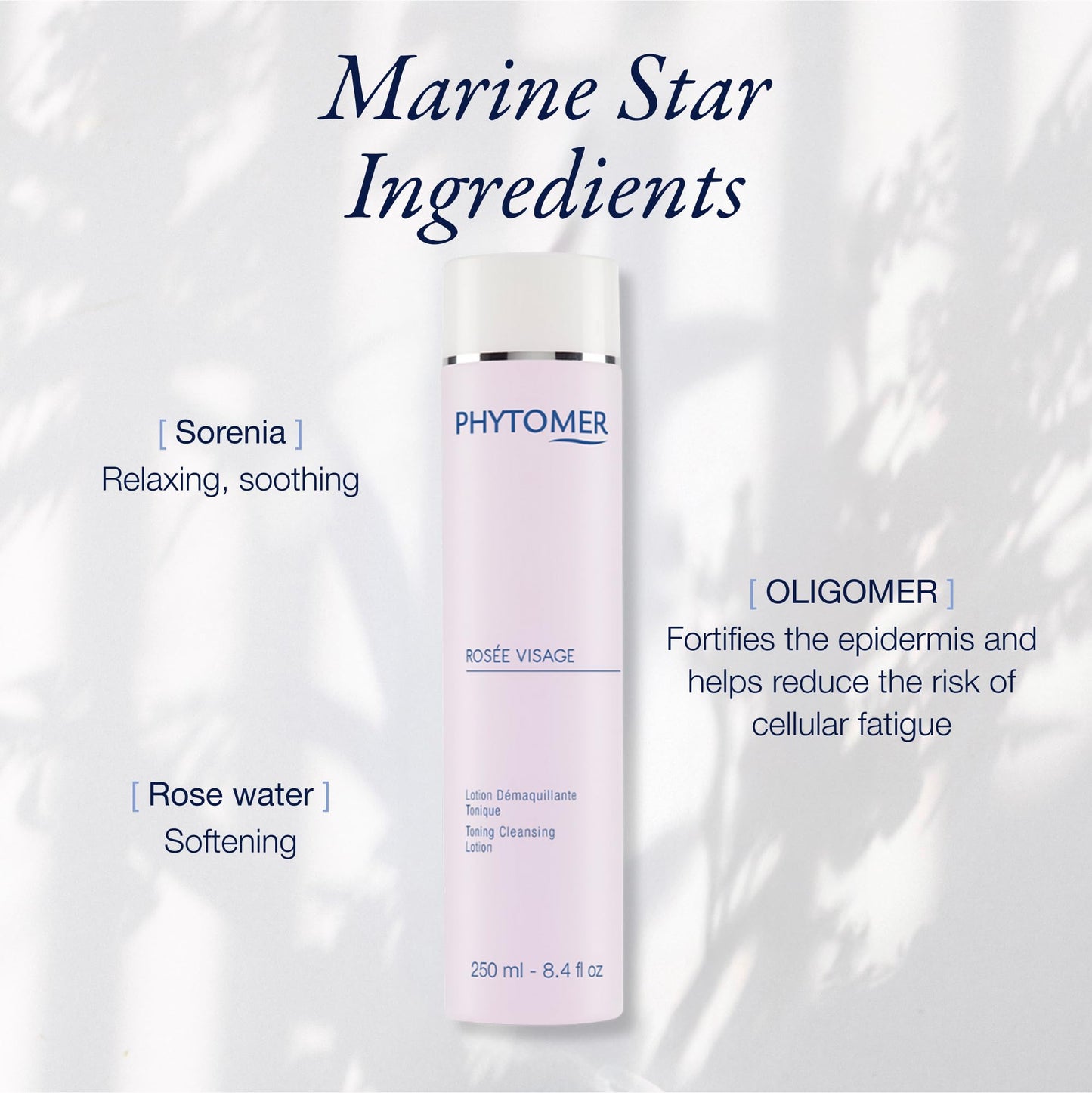 PHYTOMER Rosee Visage Toning Cleansing Lotion | All in One Cleanser, Makeup Remover & Toner for Face | Alcohol-Free | Safe, Natural Ingredients | 8.4 Fl Oz