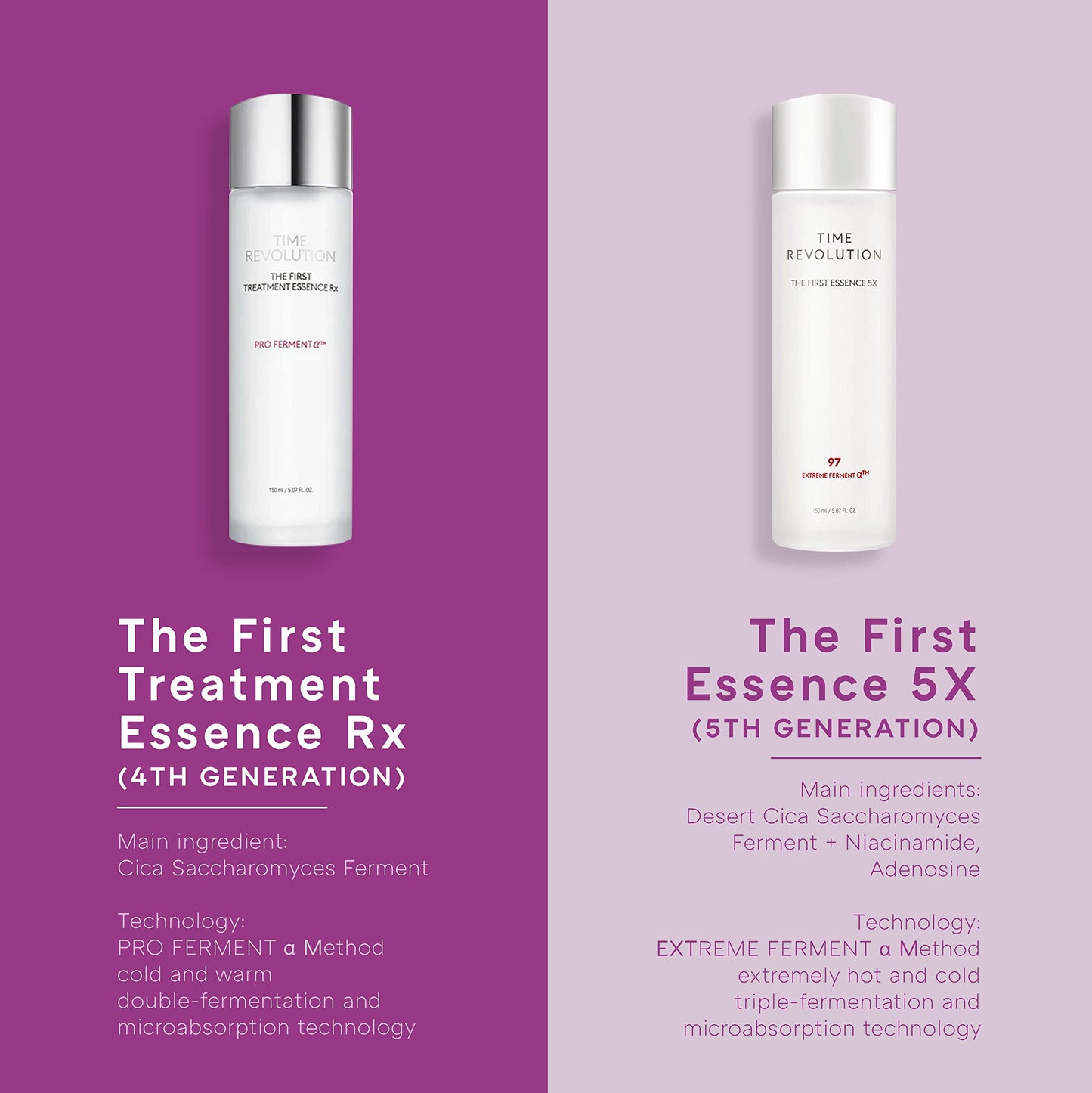MISSHA Time Revolution The First Essence 5X (5th Gen) 5.07 Fl oz/ 150ml, Korean Face Essence, Facial Toner, Glass Skin, Hydrating Firming pH Balancing Toner for All Skin Types