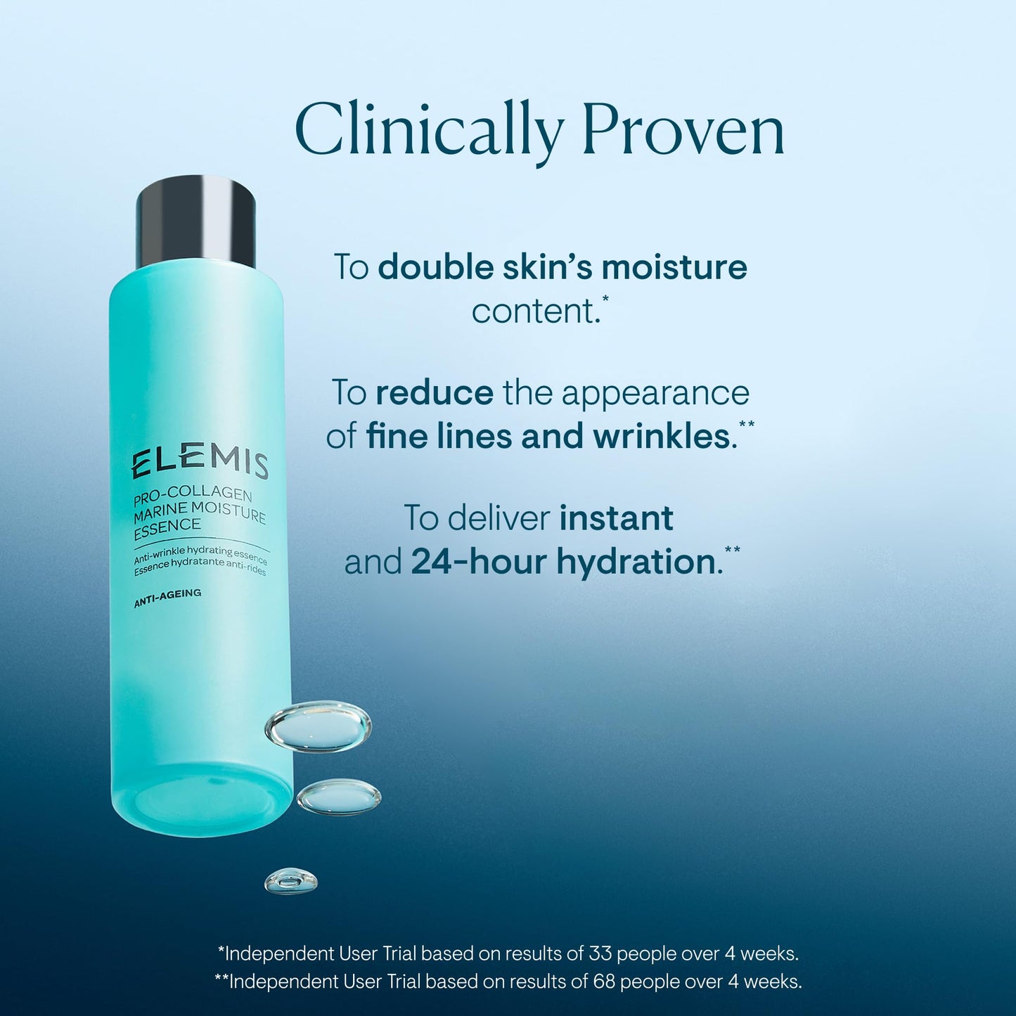 ELEMIS Pro-Collagen Marine Moisture Essence 100ml Hydrating Essence for Smoother, Plumper Skin