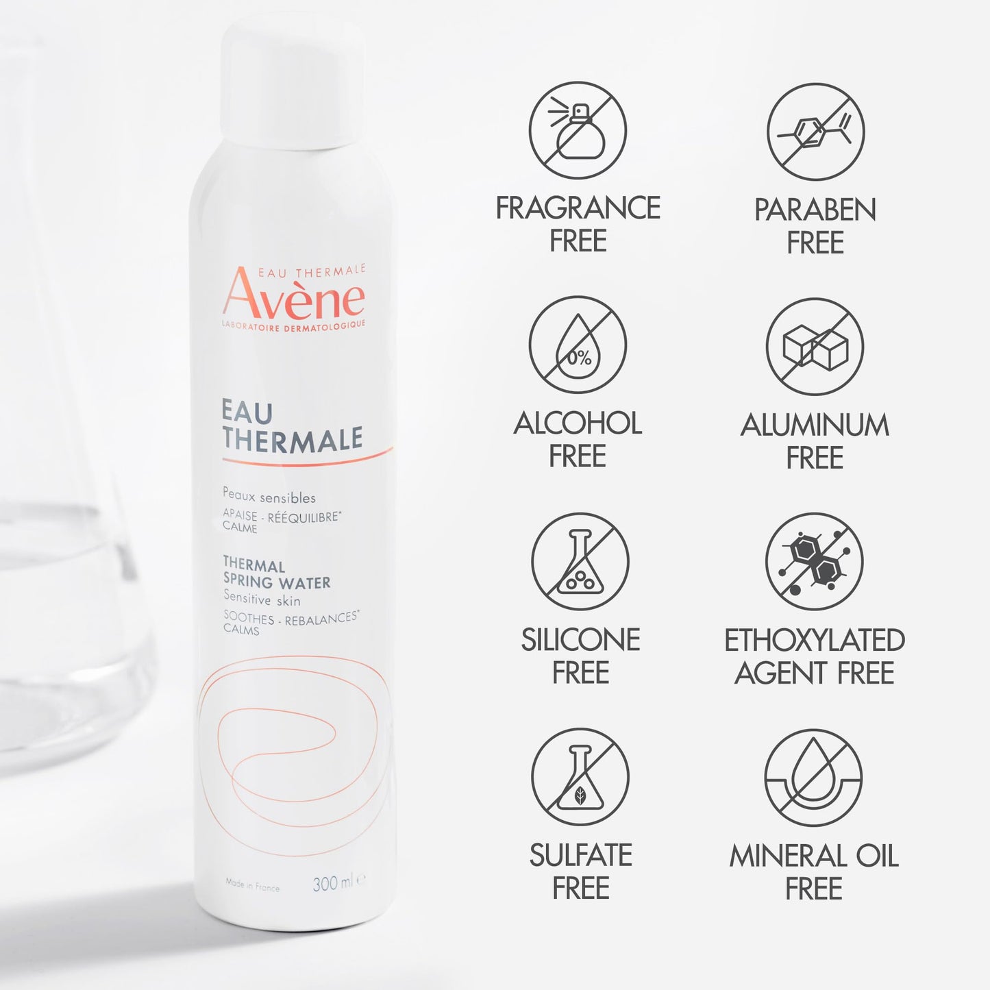 Avène Thermal Spring Water, Soothing Calming Facial Mist Spray for Sensitive Skin, Soothes, Softens + Calms Skin, Formulated with Mineral & Biological Properties 10.1 Oz