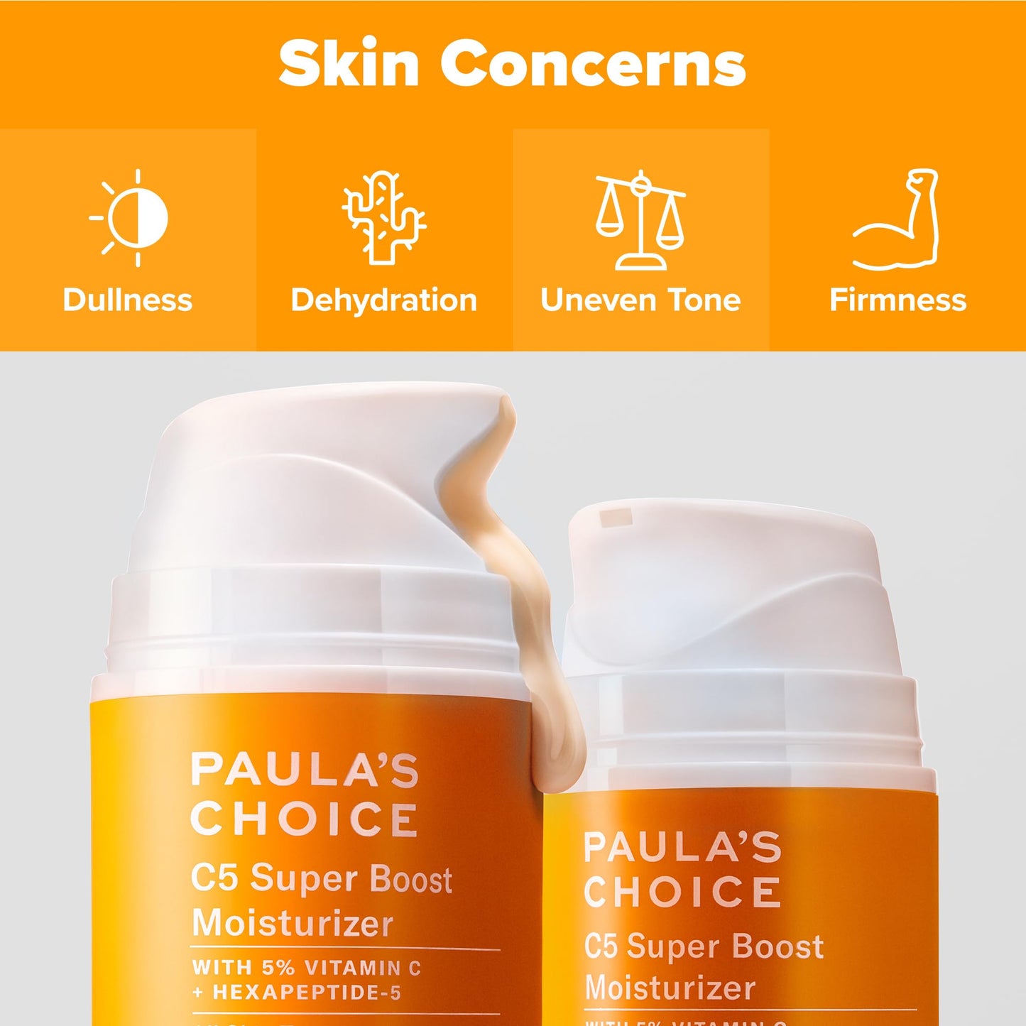 Paula's Choice C5 Super Boost Face Moisturizer with 5% Vitamin C & Squalane, Daily Face Lotion for Discoloration, Uneven Tone, Fine Lines & Breakout-Prone Skin, Fragrance-Free, 1.7 Fl Oz