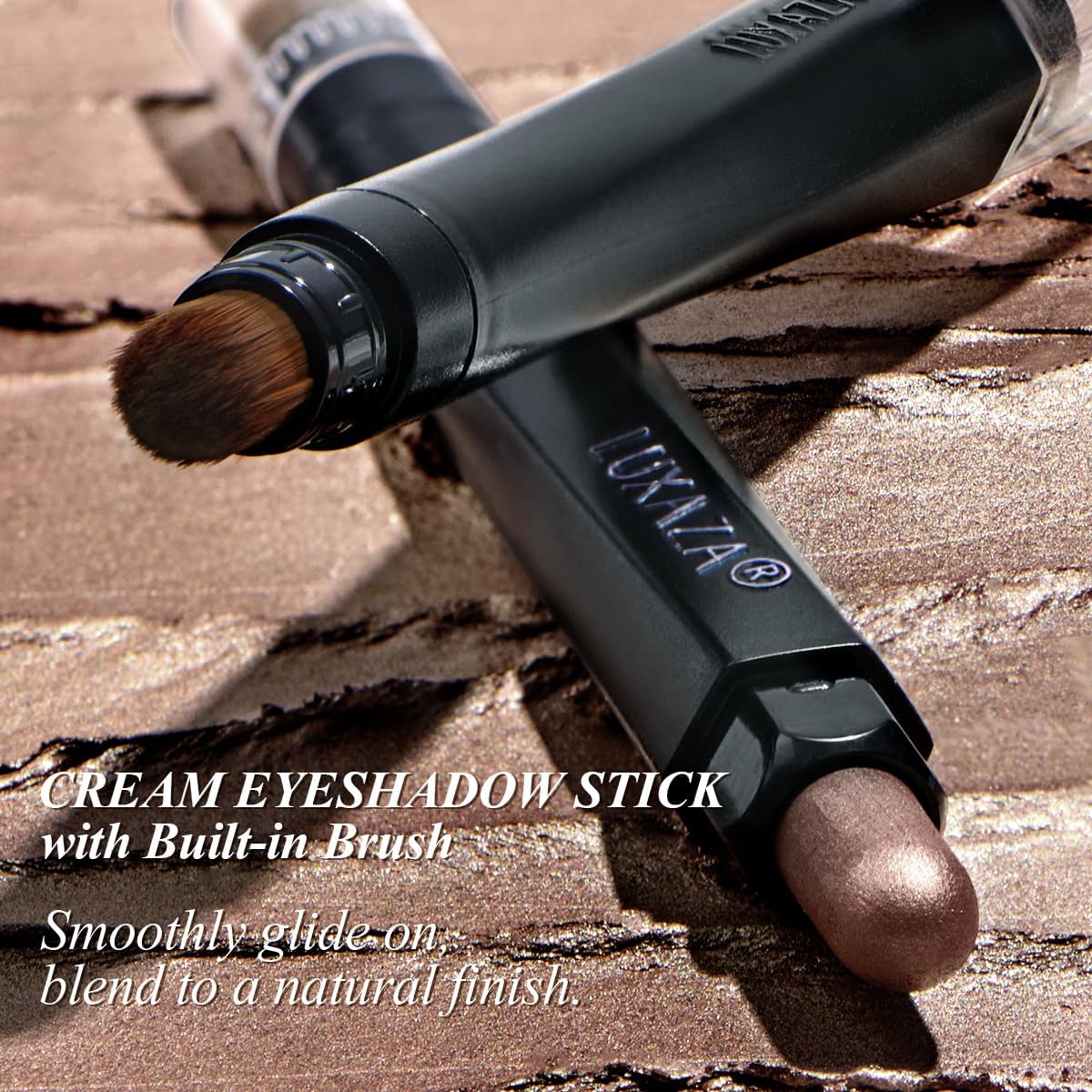 LUXAZA PRO Neutral Eyeshadow Stick Makeup 6PCS Set, Brown Nude Metallic Shimmer Matte Cream Eye Shadow Palette Eyeliner Brightener Pencil Crayon, Halloween Makeup - BROWN CANYON