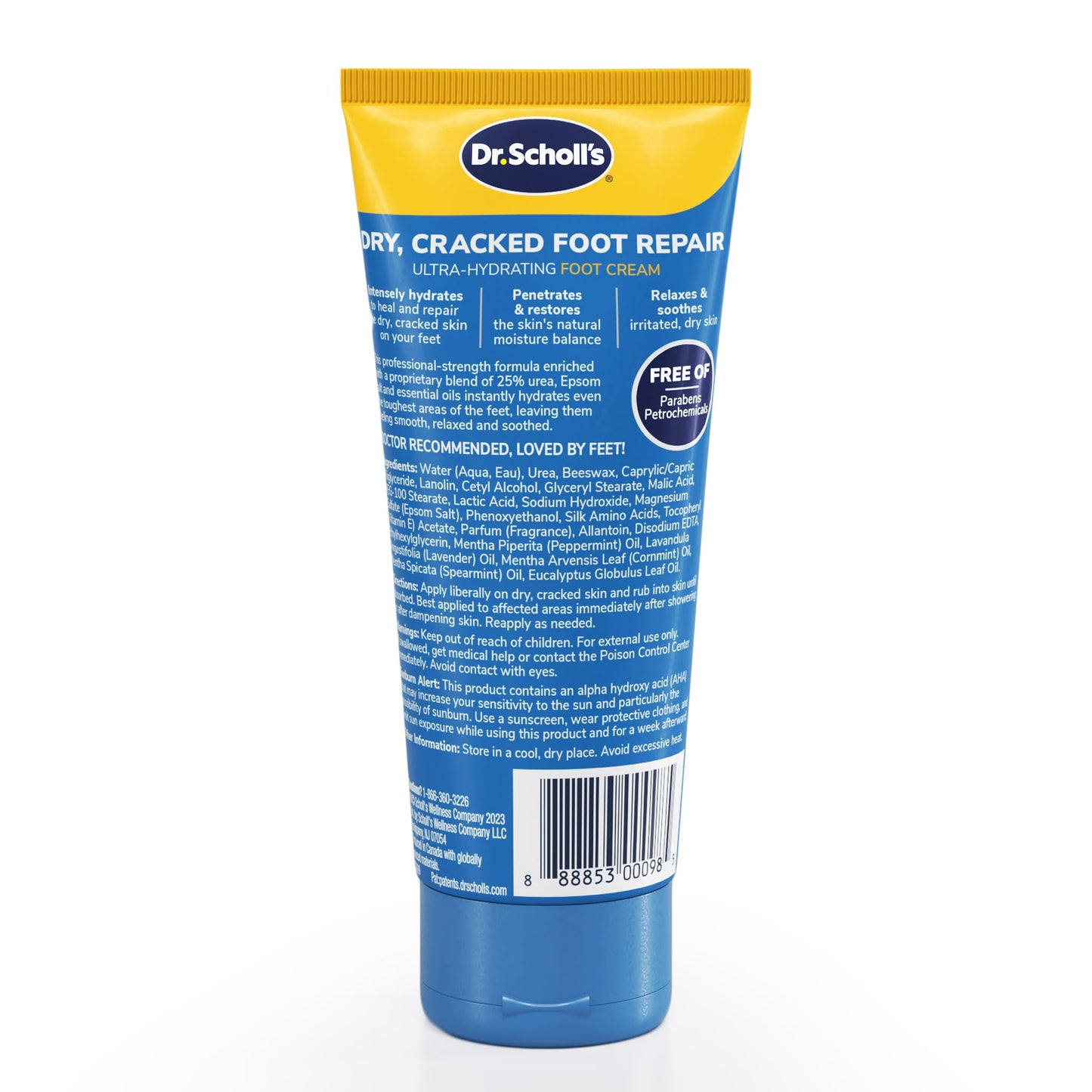 Dr. Scholl's Dry, Cracked Foot Repair Ultra-Hydrating Foot Cream Moisturizer, 3.5 oz, Skin Care Foot Lotion with 25% Urea for Dry Cracked Feet, Heals and Moisturizes for Healthy Feet